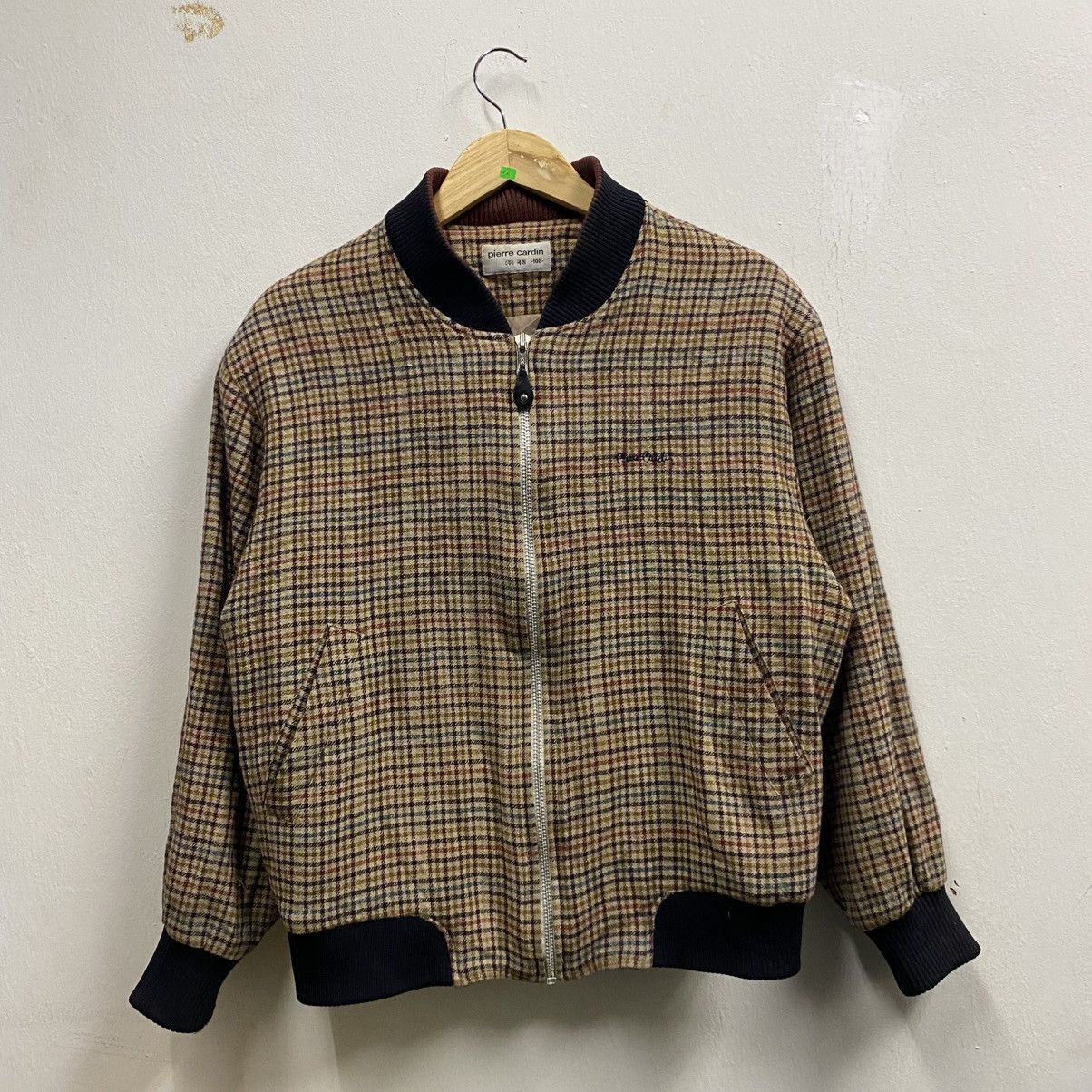 Pierre Cardin Pierre Cardin houndstooth bomber jacket in wool tweed Size US S / EU 44-46 / 1 - 1 Thumbnail