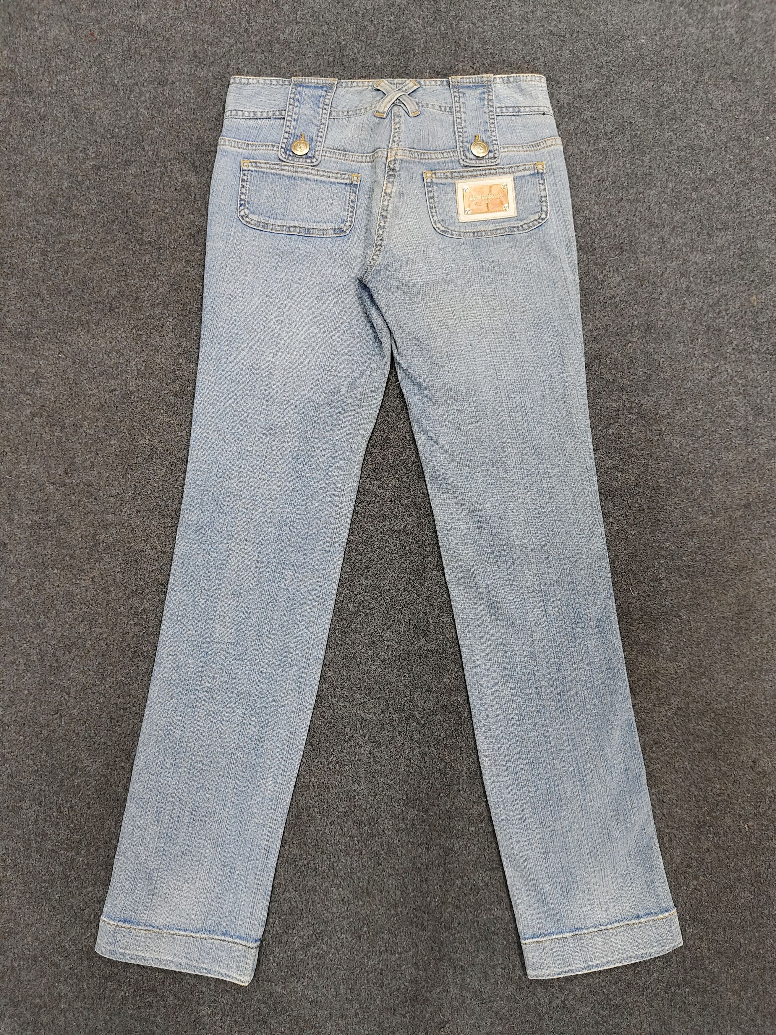 Dolce & Gabbana 00s Dolce Gabbana - Side Stripe Y2K Low Rise Slim Jeans Size 28" / US 6 / IT 42 - 4 Thumbnail