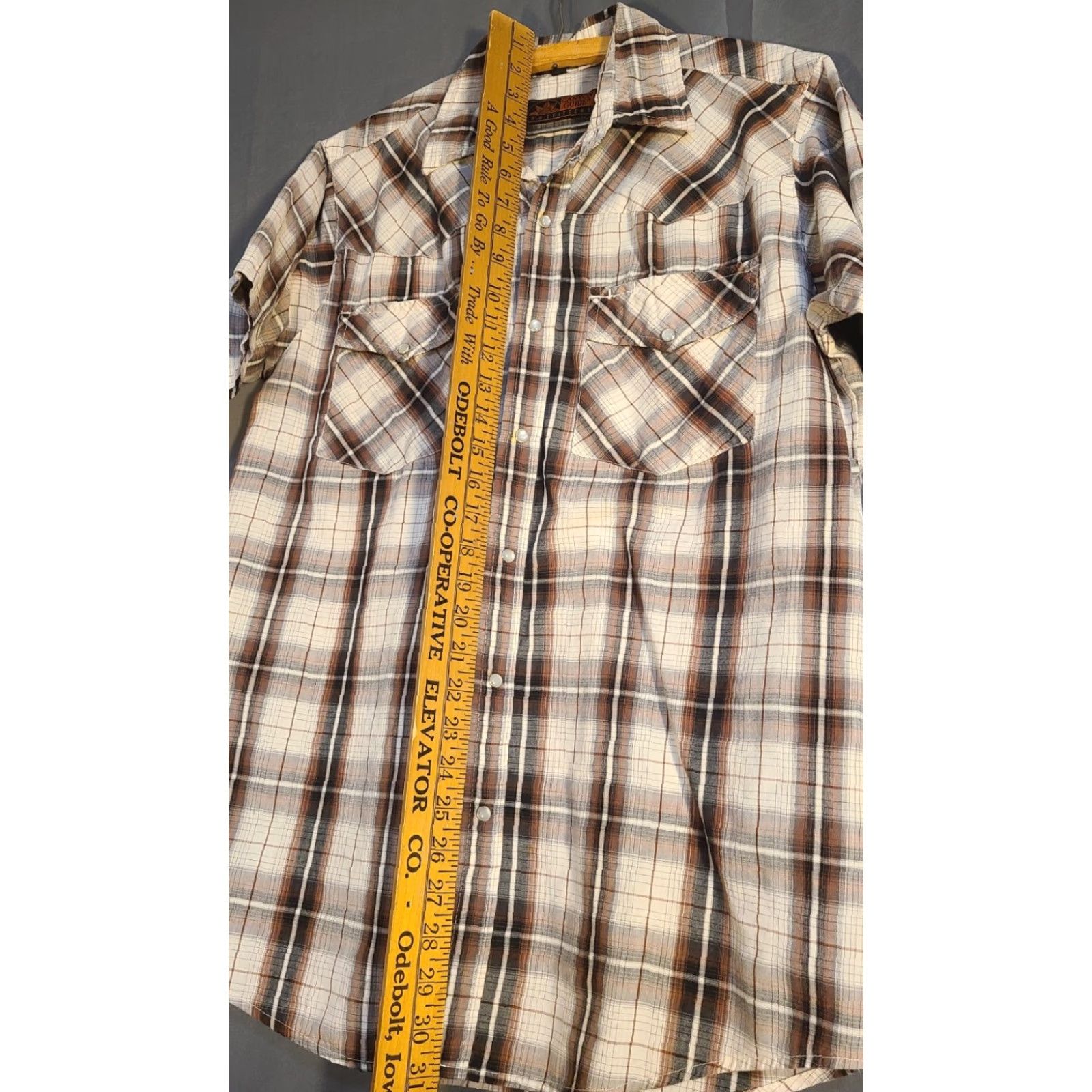Vintage Canyon Guide Outfitters Mens Short Sleeve Button Up Western Pearl Snap Medium Size US 31 - 7 Thumbnail
