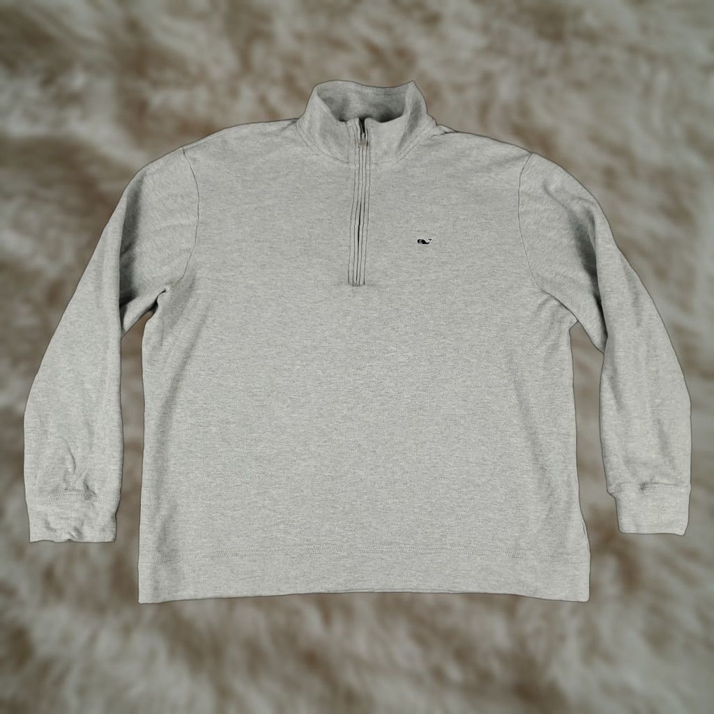 Vineyard Vines Vineyard Vines Men's Sweater XL Gray 1/4 Zip Pullover Knit Classic Casual Size US XL / EU 56 / 4 - 1 Thumbnail
