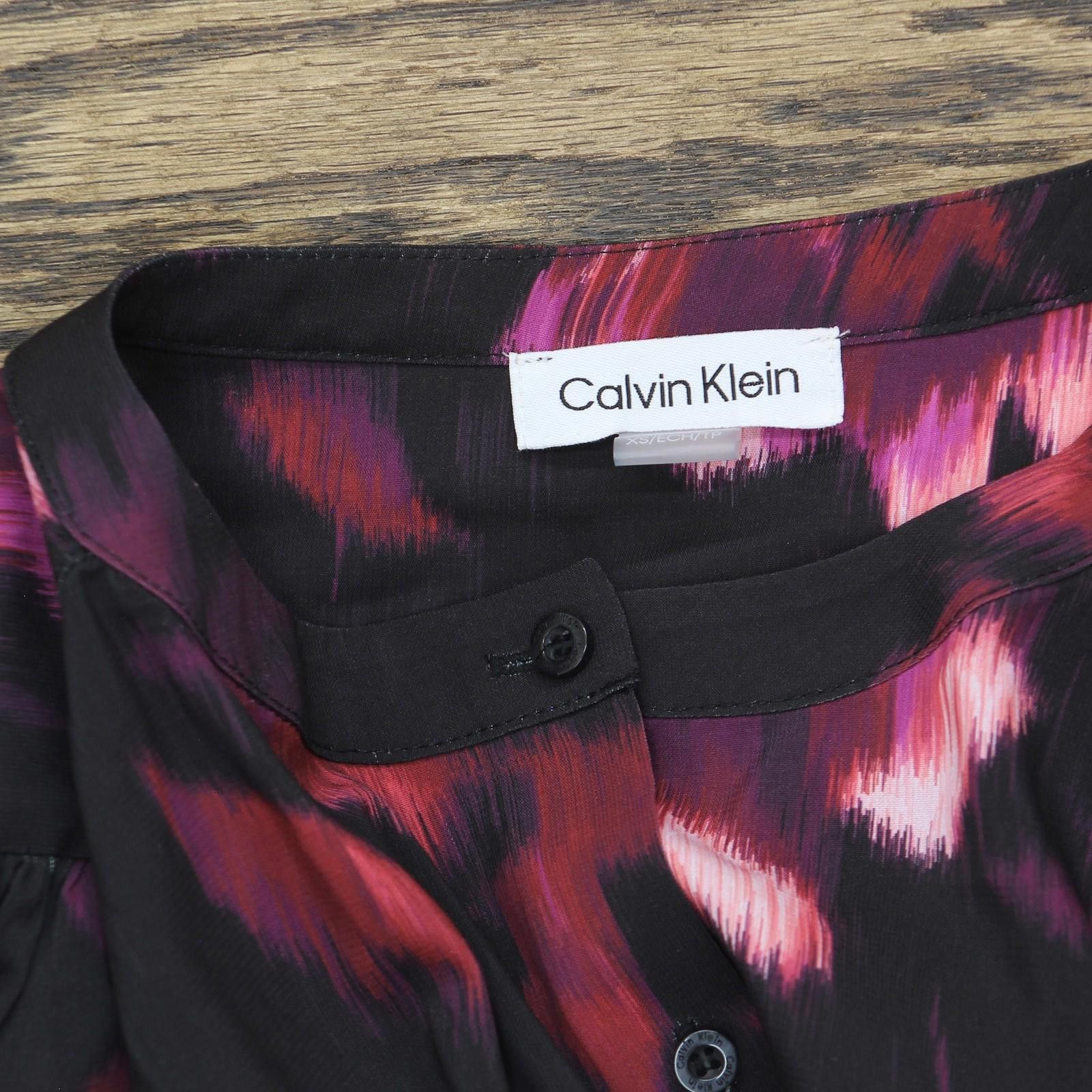 Calvin Klein Calvin Klein Womens Button-up Blouse S47tg56c Black Multi Xs Size XS / US 0-2 / IT 36-38 - 4 Thumbnail