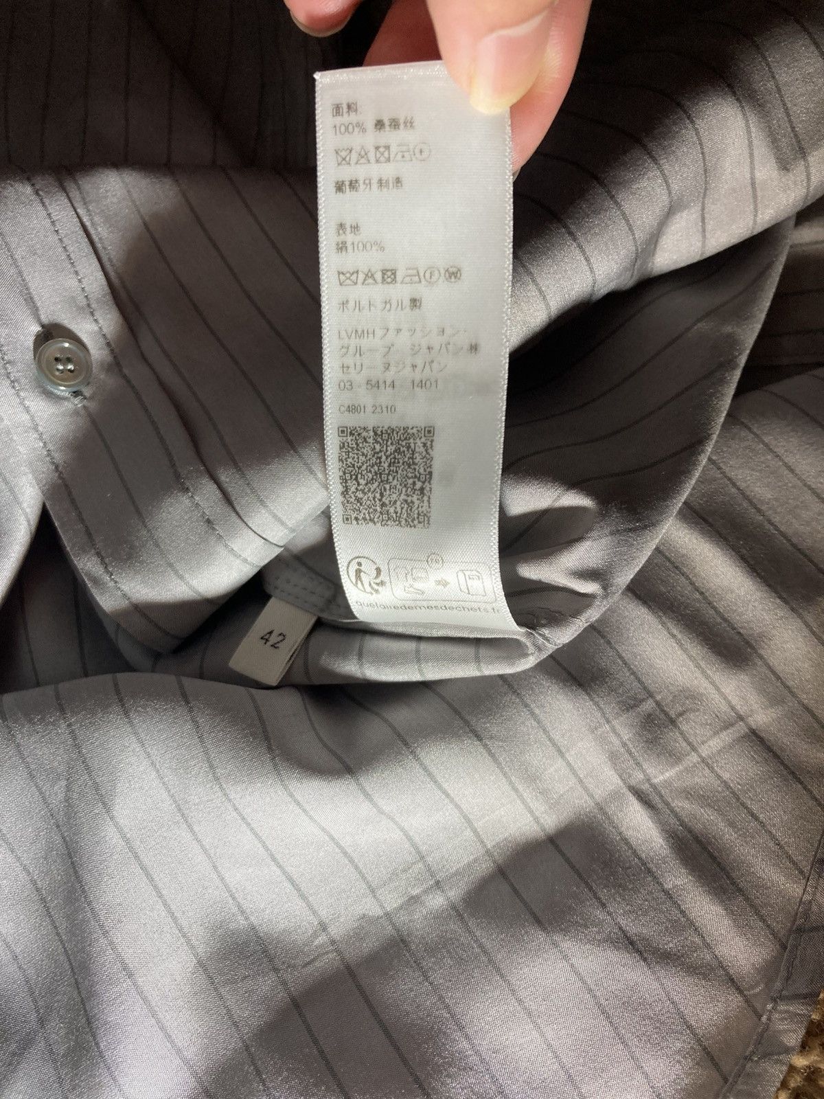 Celine AW23 Celine Silk Striped Carnaby Shirt 43 Button Hedi 2023 Size US XL / EU 56 / 4 - 9 Thumbnail