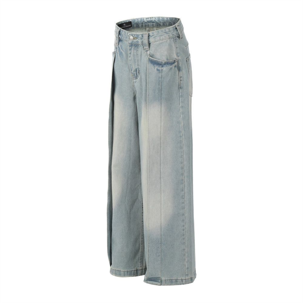 Japanese Brand × Jean High street loose straight washed stitching jeans y2k Size US 32 / EU 48 - 2 Thumbnail