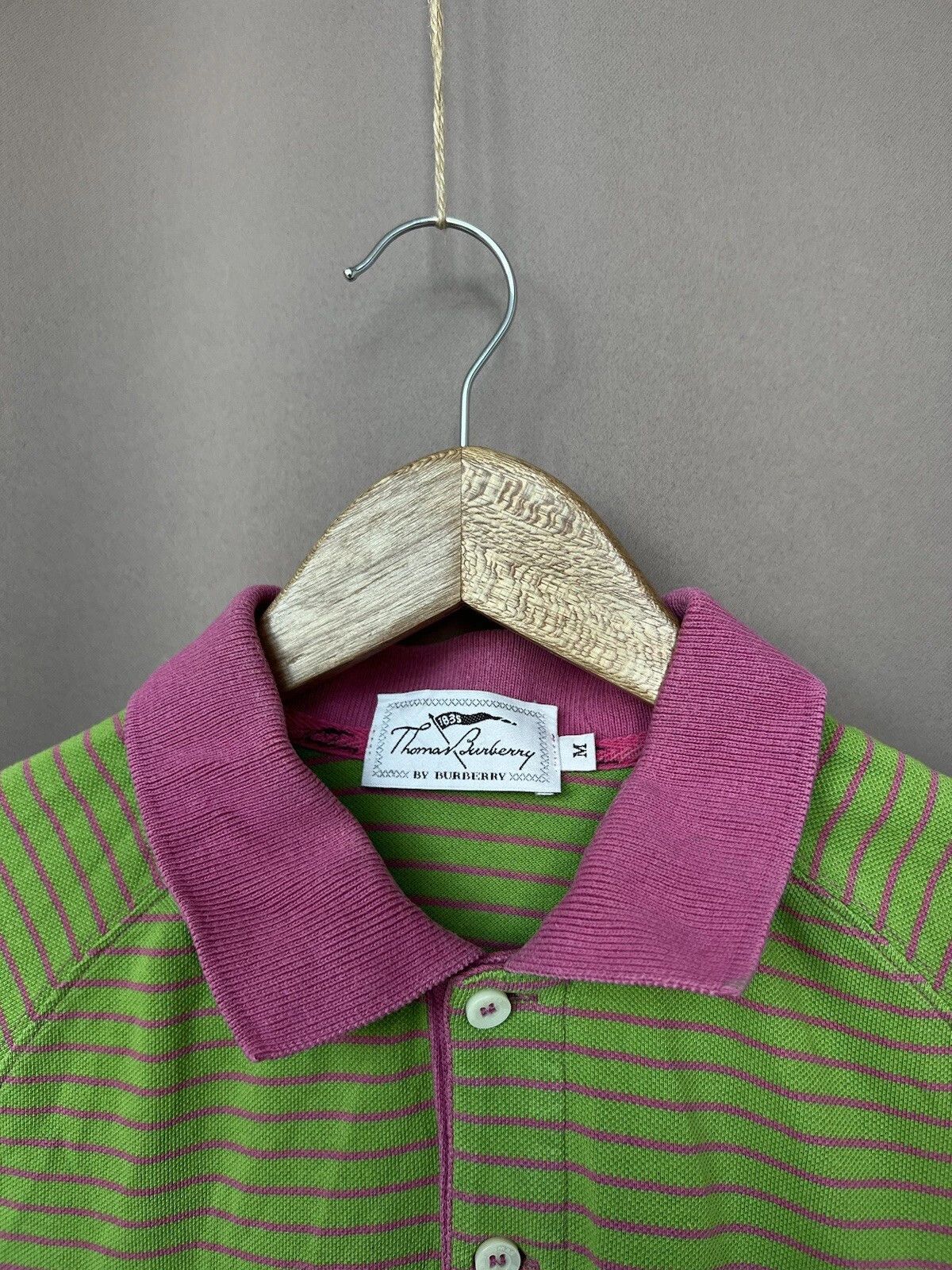 Burberry Thomas Burberry Striped Polo Shirt Mens Size M Short Sleeve Size US M / EU 48-50 / 2 - 10 Thumbnail