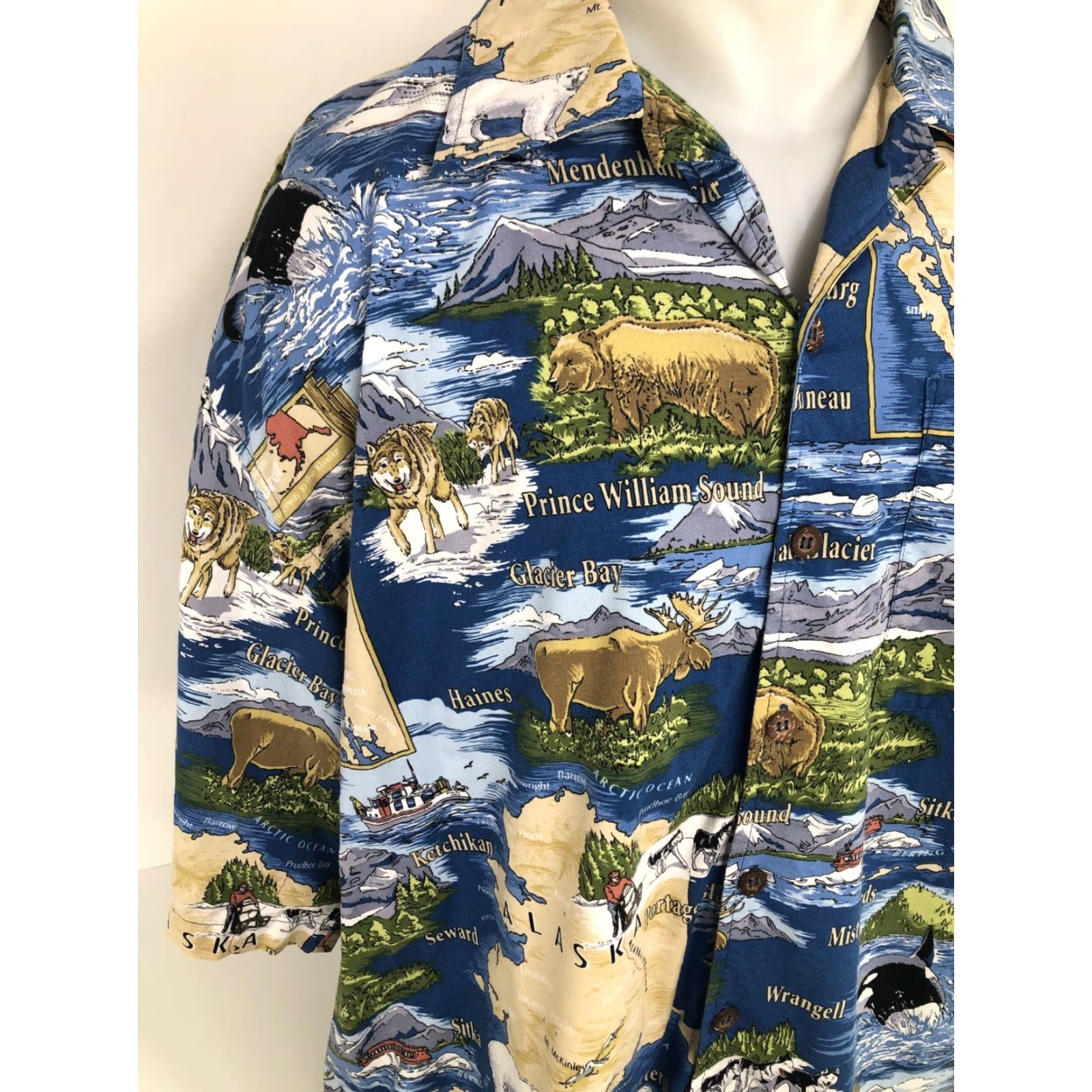 Vintage DAVID CAREY Originals ALASKA THEME Mens 3XL Shirt Size US XXL / EU 58 / 5 - 3 Thumbnail
