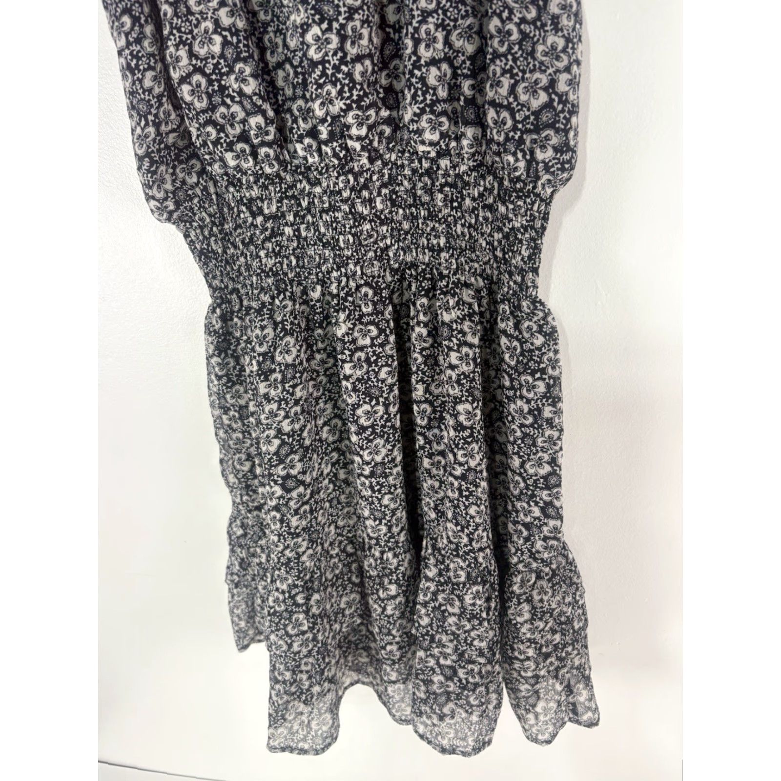Vintage Olivia Grey Blk/Wht Floral Hi Neck Sleeveless Midi Dress Womens Size L Size L / US 10 / IT 46 - 3 Thumbnail