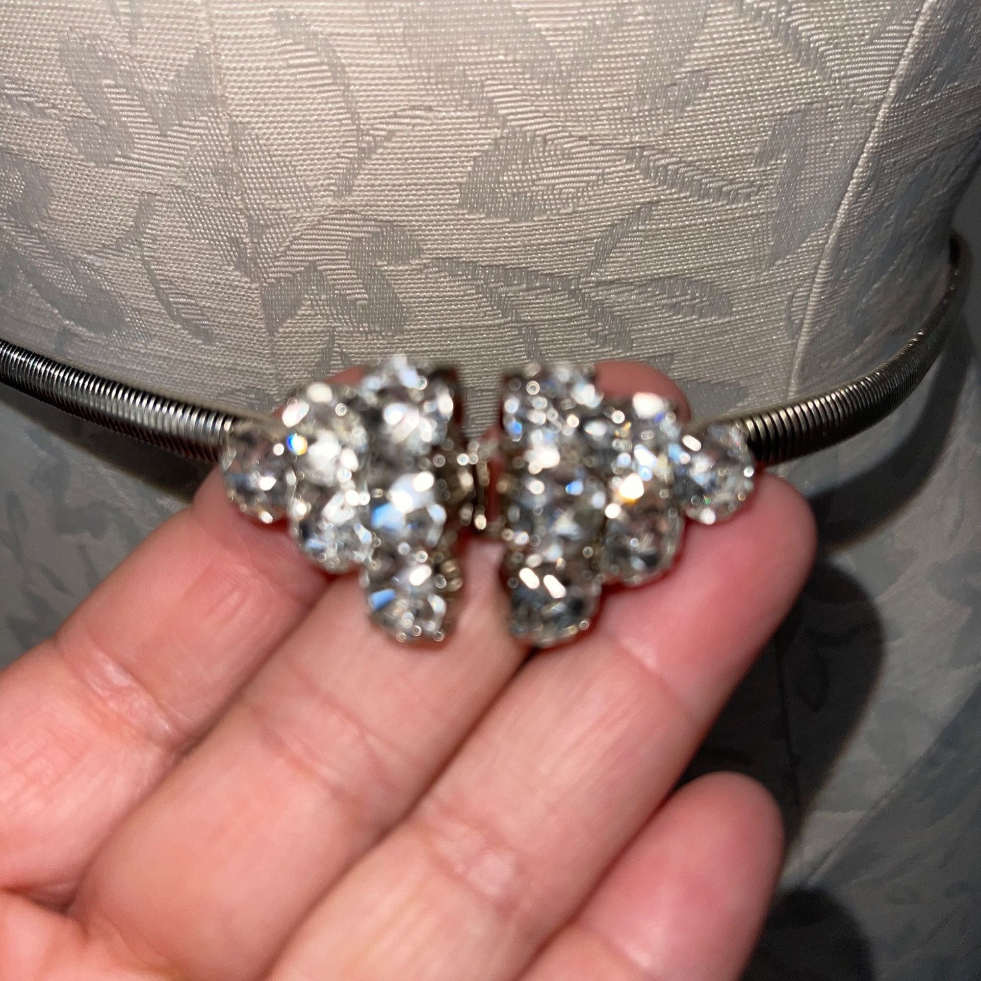 The Unbranded Brand Womens Belt Size 27 Silver Stretch Tone Rhinestone Size ONE SIZE - 3 Thumbnail