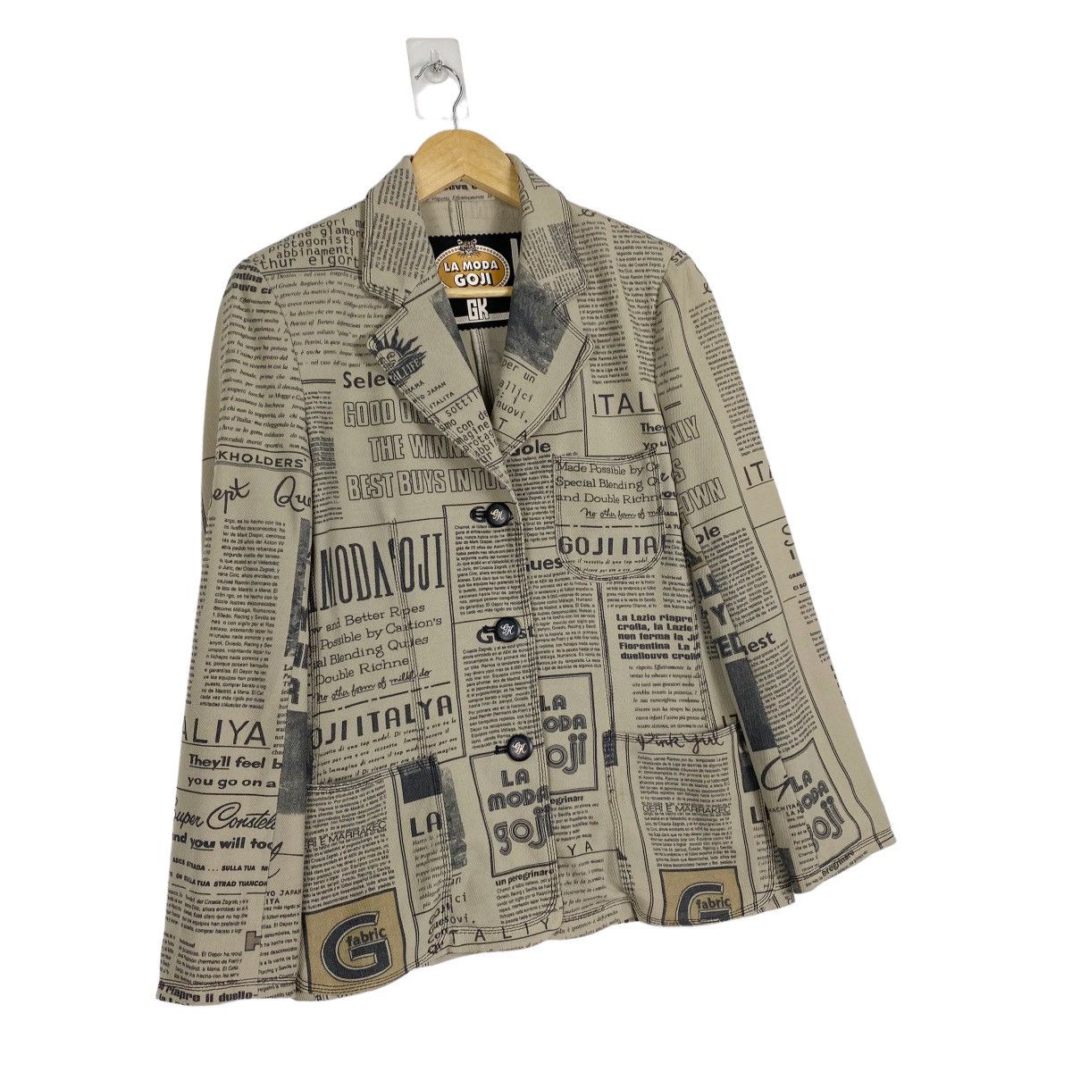 Japanese Brand LA MODA GOJI OVERPRINT BUTTON COAT Size US M / EU 48-50 / 2 - 3 Thumbnail