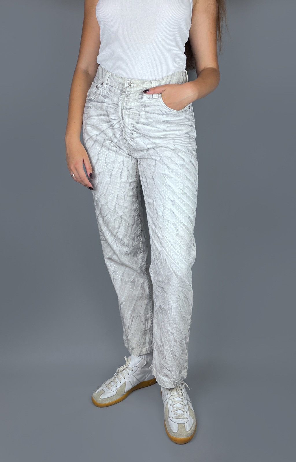 Roberto Cavalli Vintage Roberto Cavalli Feathers Wings Pattern Shine Pants M Size 28" / US 6 / IT 42 - 4 Thumbnail