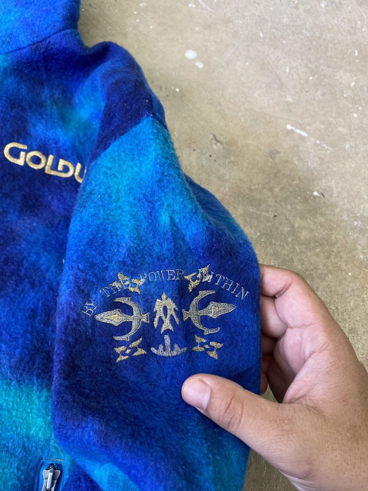 Goldwin Vintage Goldwin Japan Abstract Fleece Pullover Jacket Size US L / EU 52-54 / 3 - 7 Thumbnail