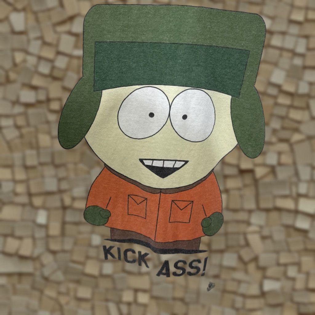 Vintage VINTAGE South Park T-Shirt Kyle Kick Ass Graphic Tee White Large 1990s Comedy Central Unisex Size US L / EU 52-54 / 3 - 1 Thumbnail