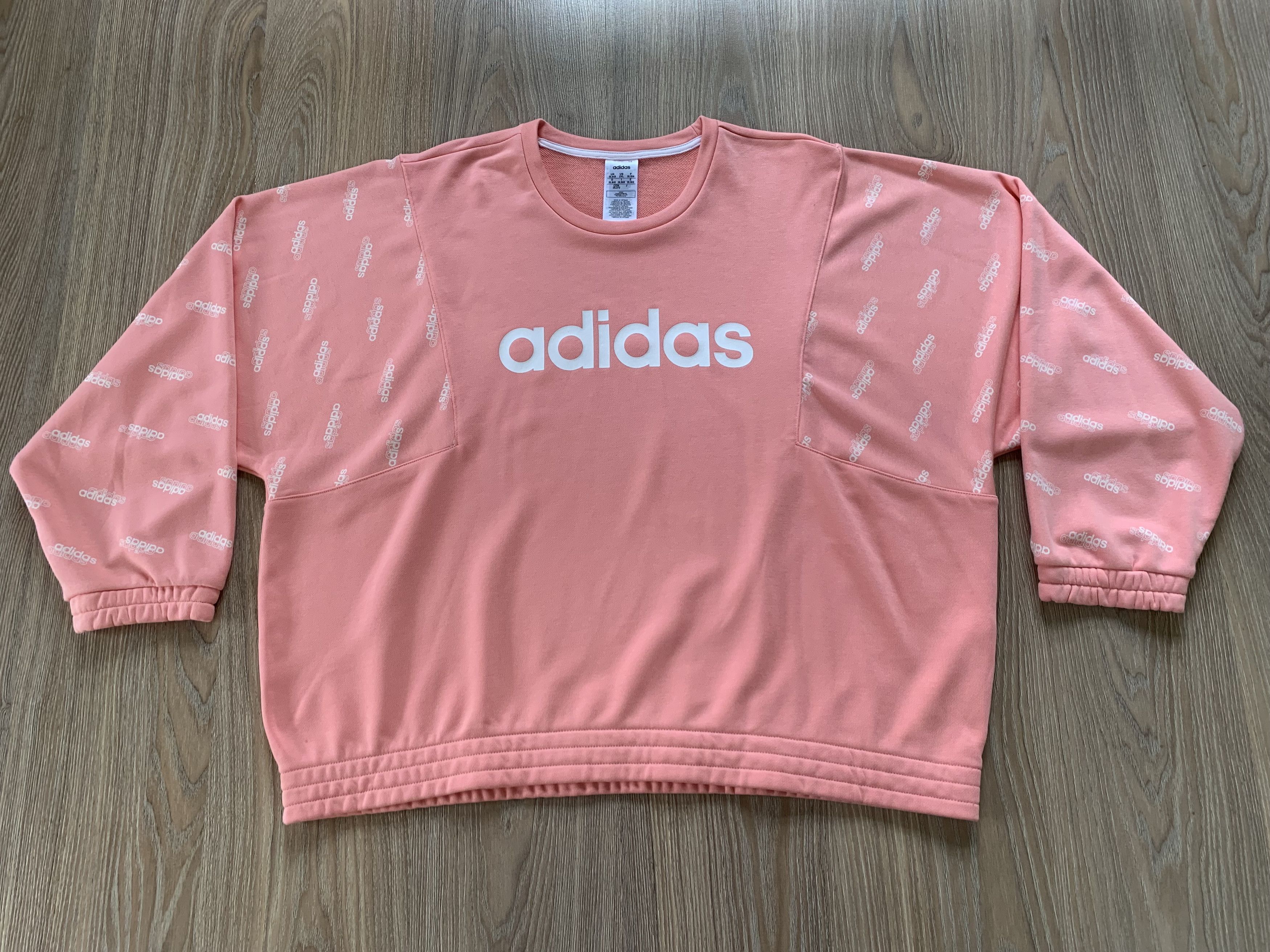 Adidas Women's Adidas Pink Big Logo Oversized Sweatshirt Size XXL / US 16-18 / IT 52-54 - 2 Thumbnail