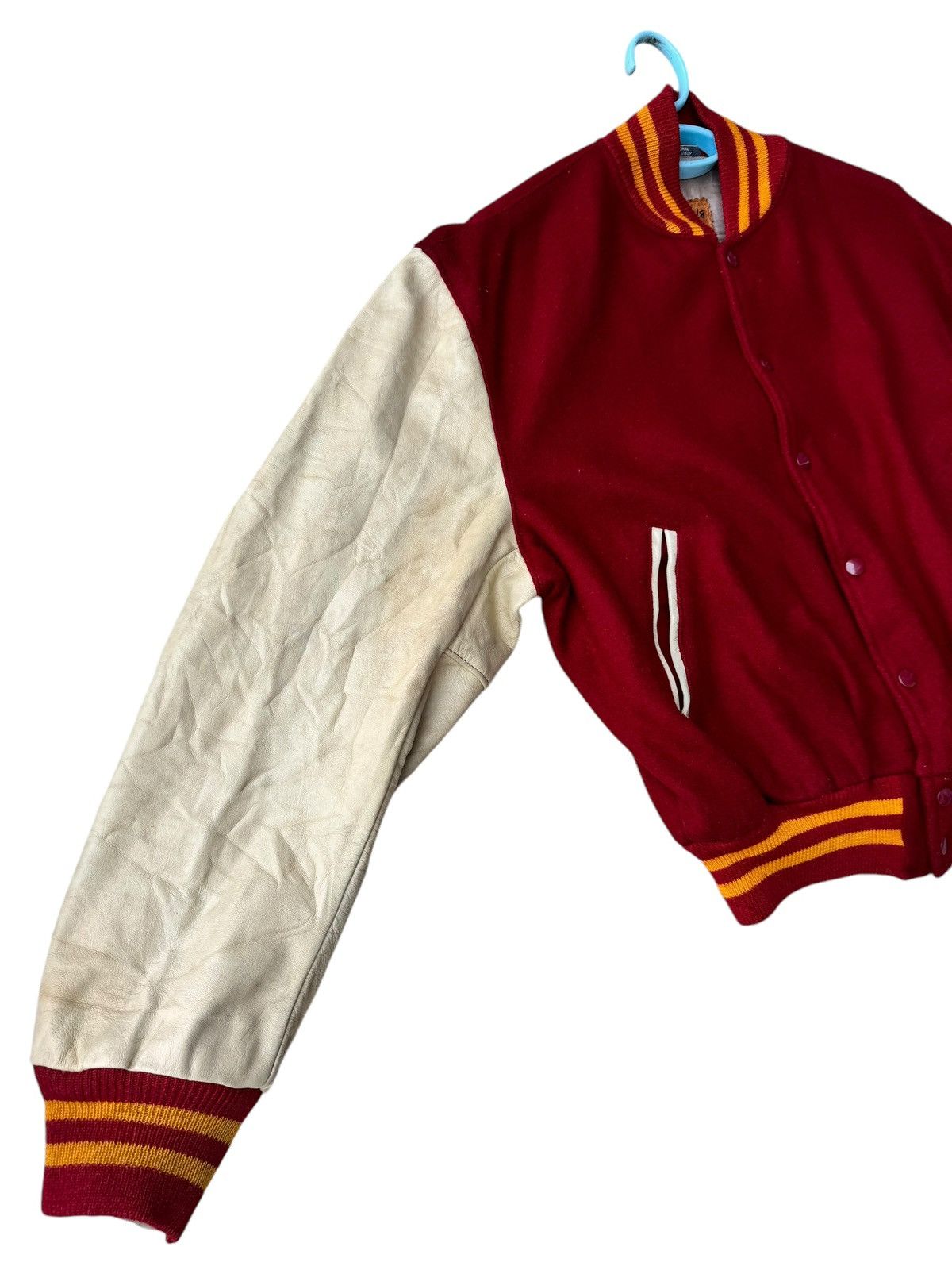Golden Bear ⚡️⚡️Vintage Golden Bear Varsity Leather Sleeve Jacket Size US XL / EU 56 / 4 - 7 Thumbnail