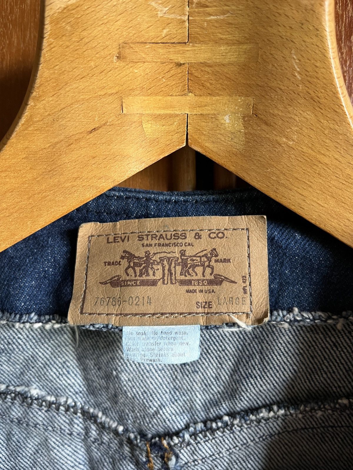 Levi's Vintage 1970s Levis Smile Pocket Leather Trim Vest Size L / US 10 / IT 46 - 2 Thumbnail
