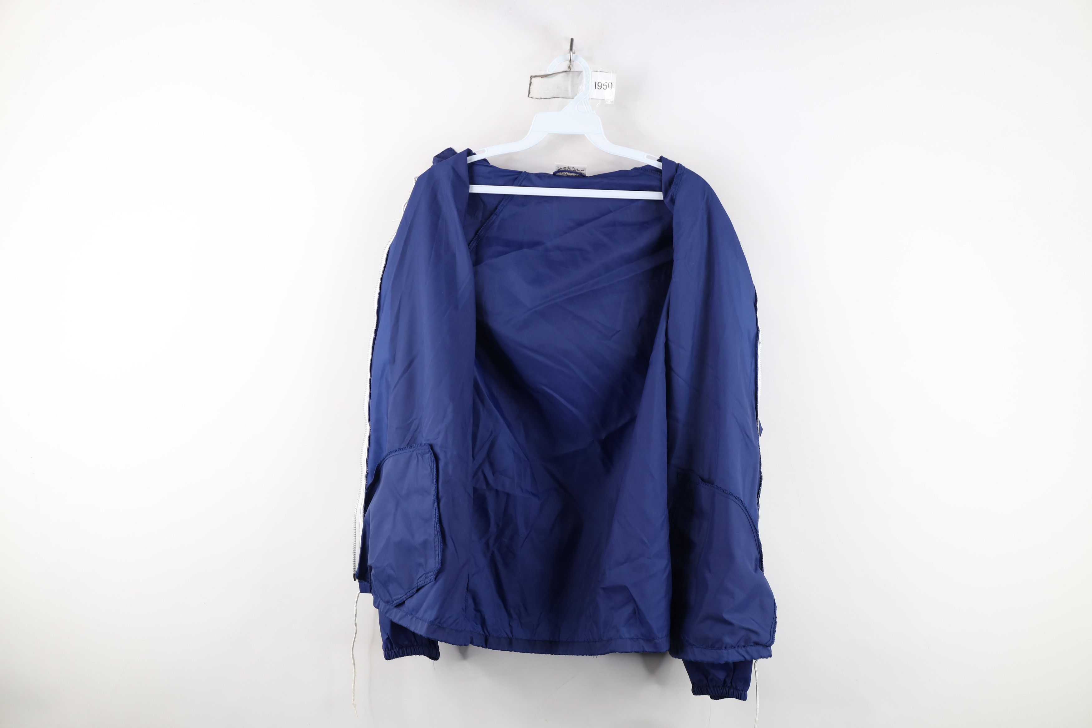 Vintage Deadstock Vintage 70s Streetwear Windbreaker Jacket Blue Size L / US 10 / IT 46 - 10 Thumbnail