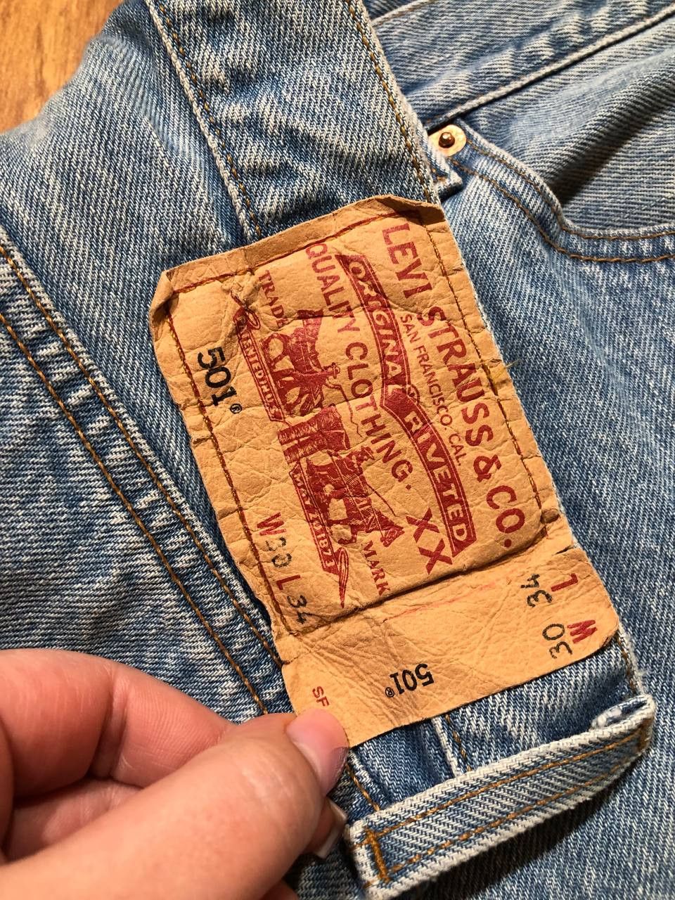 Levi's Vintage 60's Levis 501 Jeans Patchwork Flare Blue Jeans Size 30" / US 8 / IT 44 - 2 Thumbnail