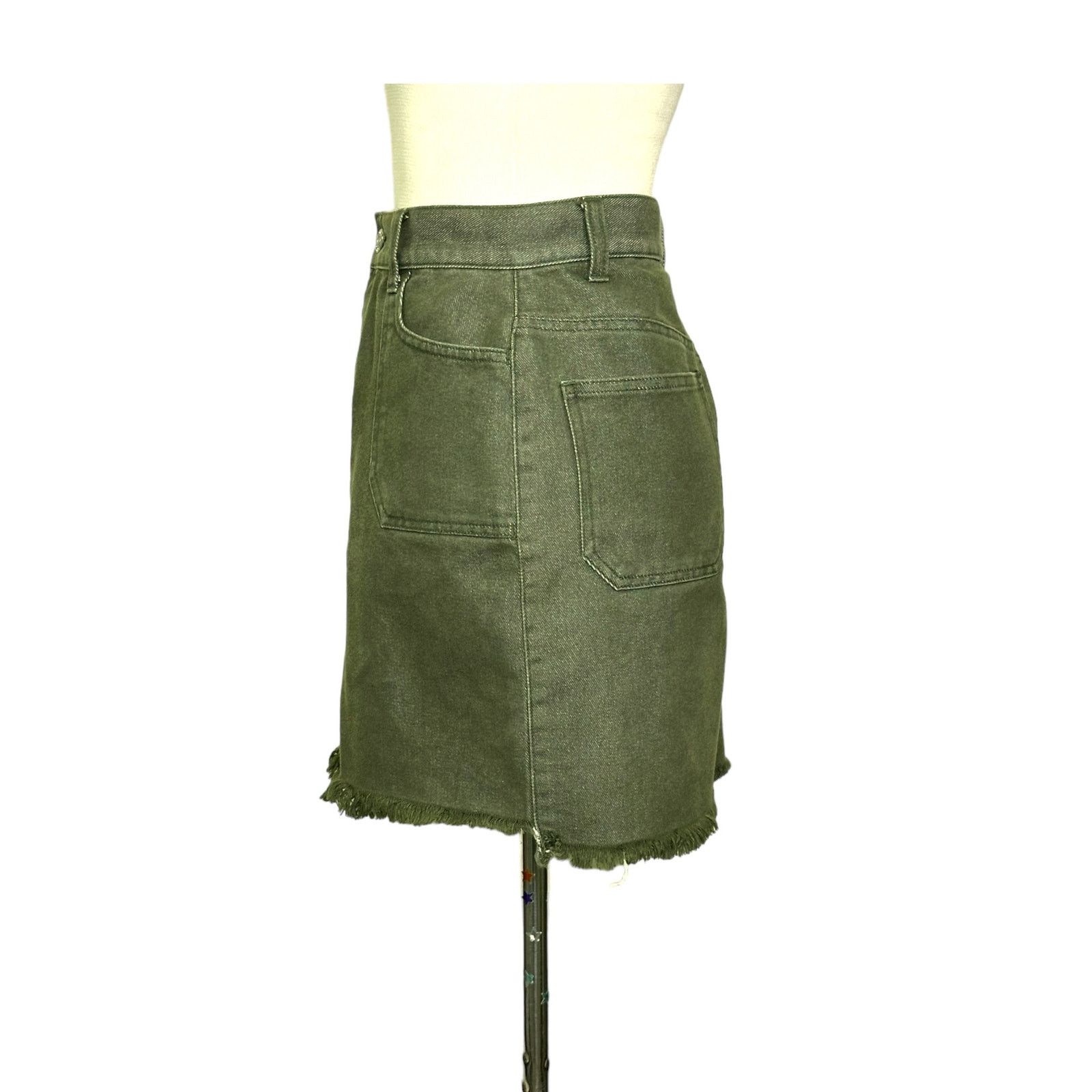 Esprit Esprit Y2K green denim Y2K raw hem mini skirt size 2 Size 26" / US 2 / IT 38 - 7 Thumbnail