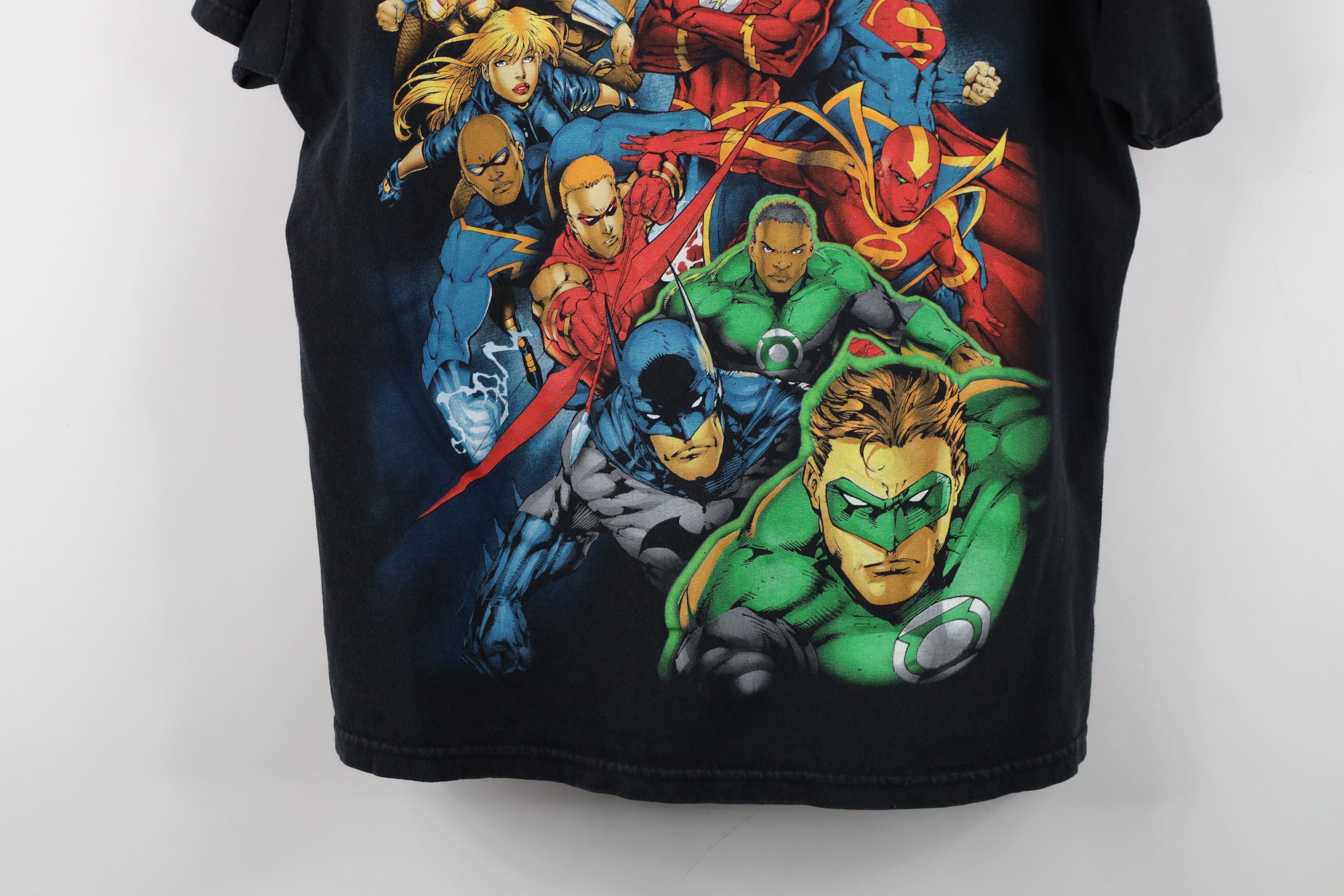Vintage Vintage Y2K DC Comics Justice League Superhero T-Shirt Black Size US L / EU 52-54 / 3 - 3 Thumbnail
