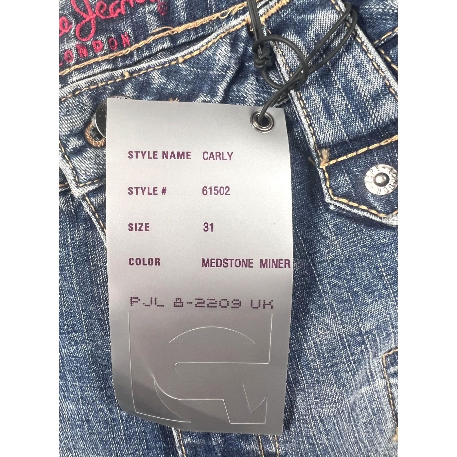 Pepe Jeans Pepe Jeans Carly Jeans Womens 31 Blue Medium Wash Low Rise Straight Ankle Zip Jeans Size 24" / US 00 / IT 34 - 5 Thumbnail
