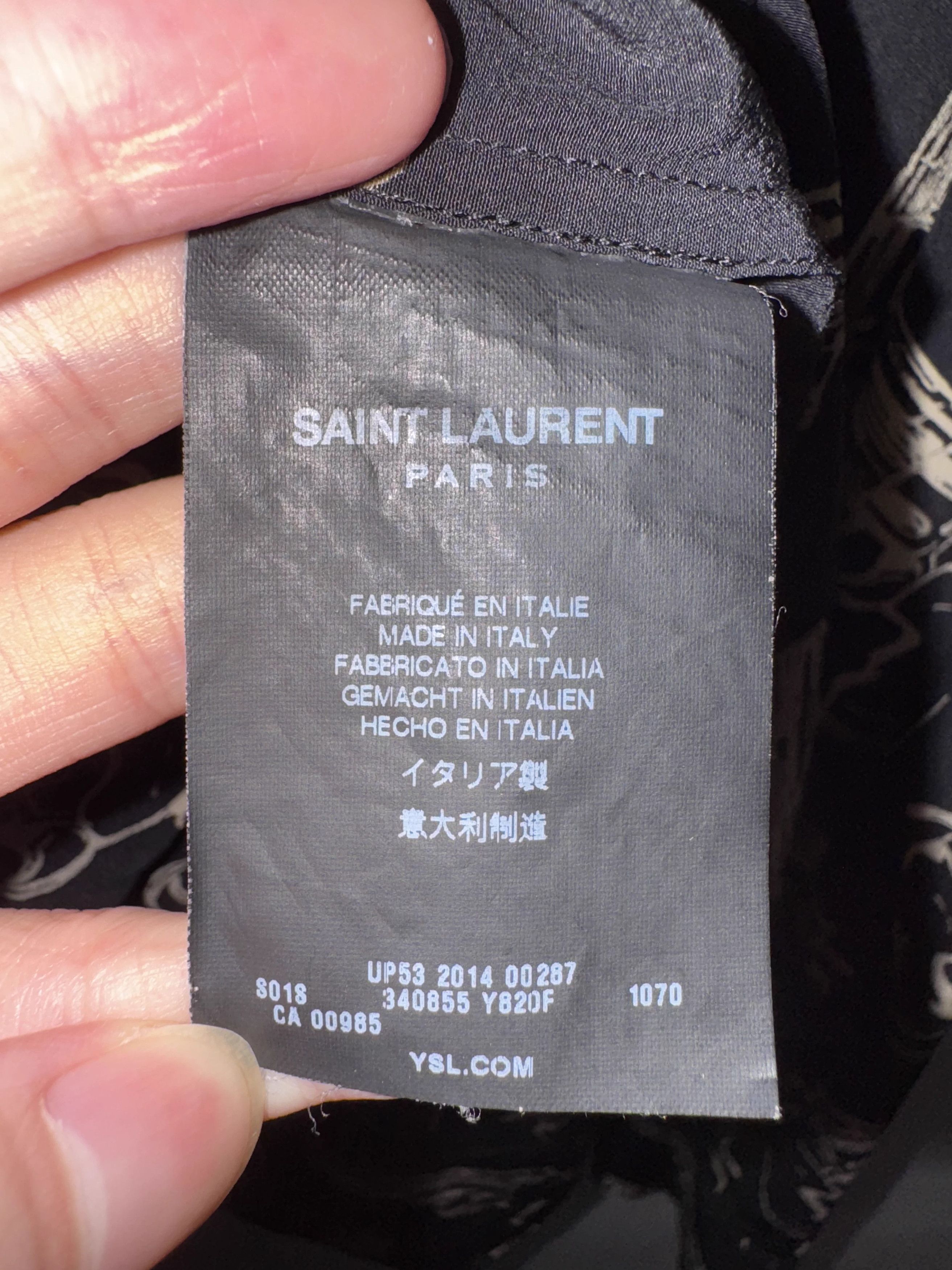 Saint Laurent Paris Saint Laurent All-Over Print Pistol Revolver Shirt Size US S / EU 44-46 / 1 - 5 Thumbnail