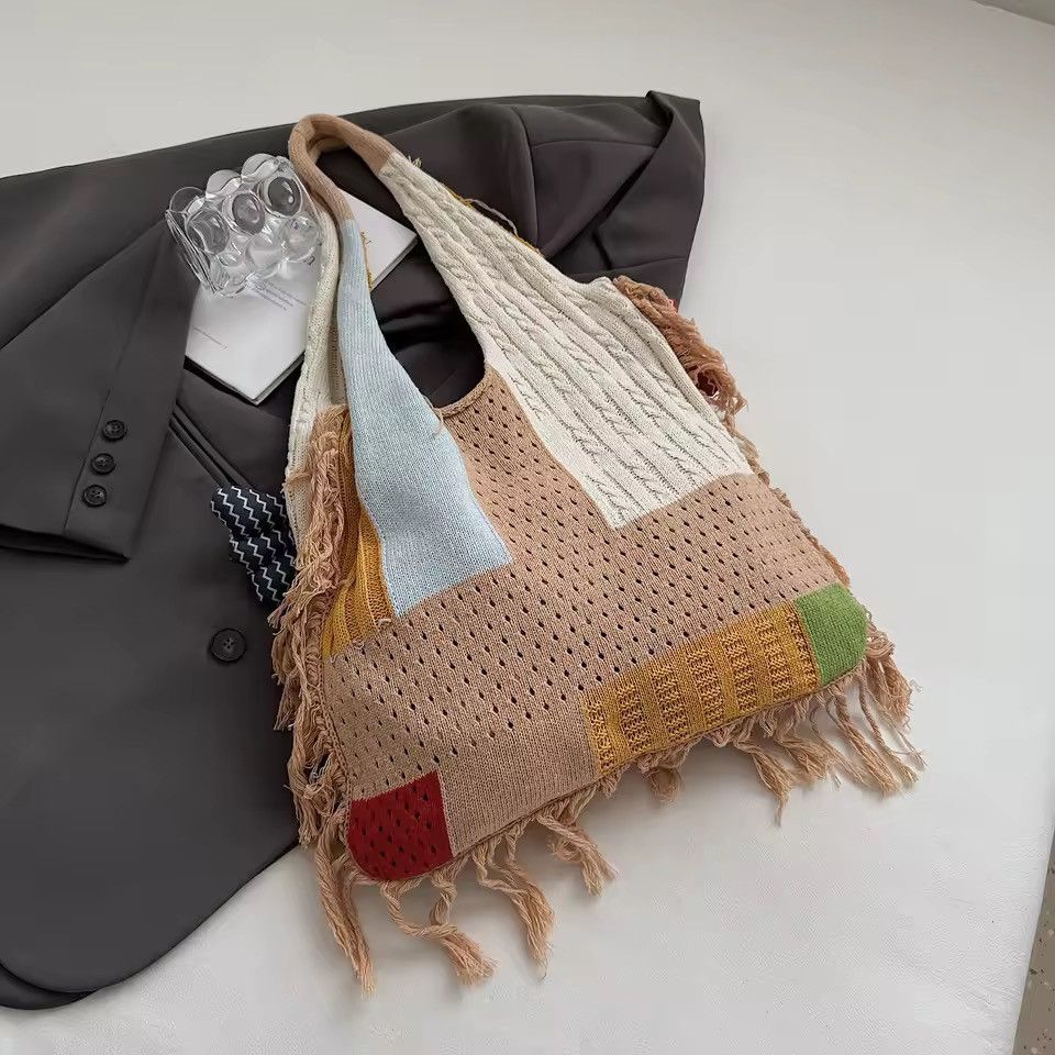 Handmade Handmade Knitted Fish Summer Beach Shoulder Shopping Bag Size ONE SIZE - 8 Thumbnail