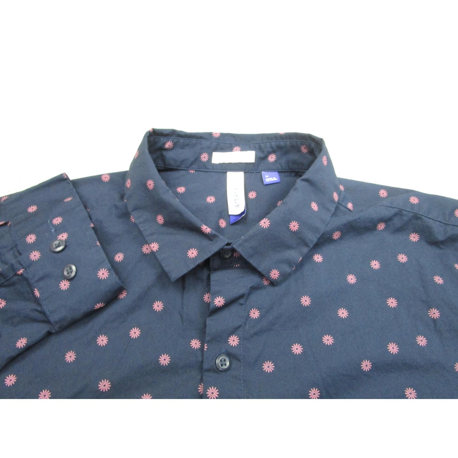 Vintage VINTAGE is not applicable; use Artefact Shirt Mens XL Blue Geometric Print Long Sleeve Button Front Stretch Size US XL / EU 56 / 4 - 3 Thumbnail