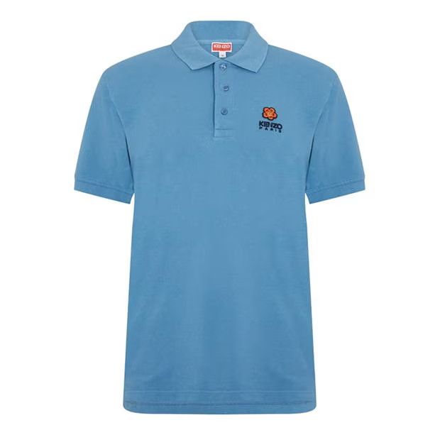 image of Kenzo O1G2R1Mq0424 Crest Polo Shirts In Cyan, Men's (Size XL)