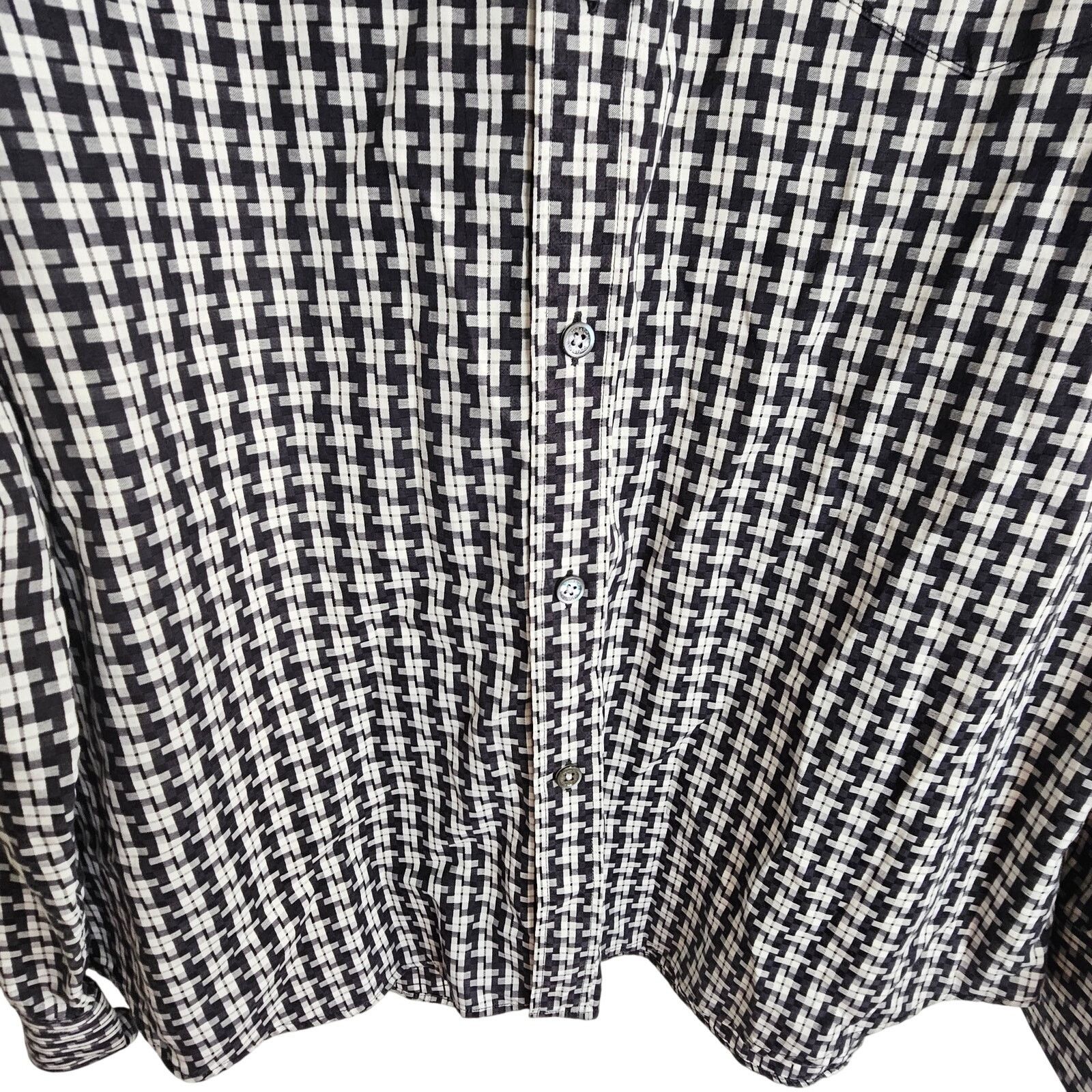 BUGATCHI Bugatchi Mens Geometric Button Shirt Sz XL Shaped Fit Coreer Size US L / EU 52-54 / 3 - 3 Thumbnail