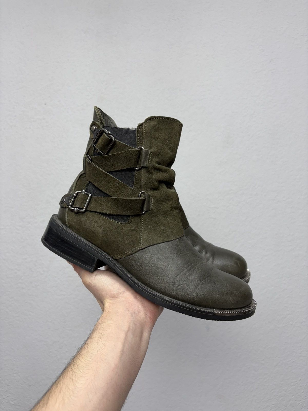 If Six Was Nine Vintage Italian AS98 Rick Owens Style Leather Biker Boots Size US 8 / EU 41 - 6 Thumbnail