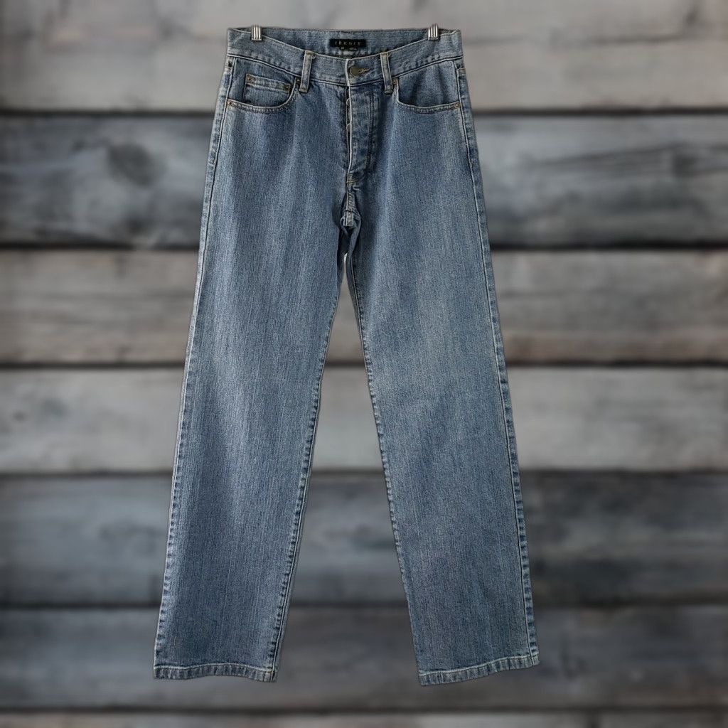 Theory Theory Jeans Mens Sz 28 Blue Light Wash Button Fly Cotton Blend 32 Inseam Straight Denim N/A Mens Size US 28 / EU 44 - 1 Thumbnail