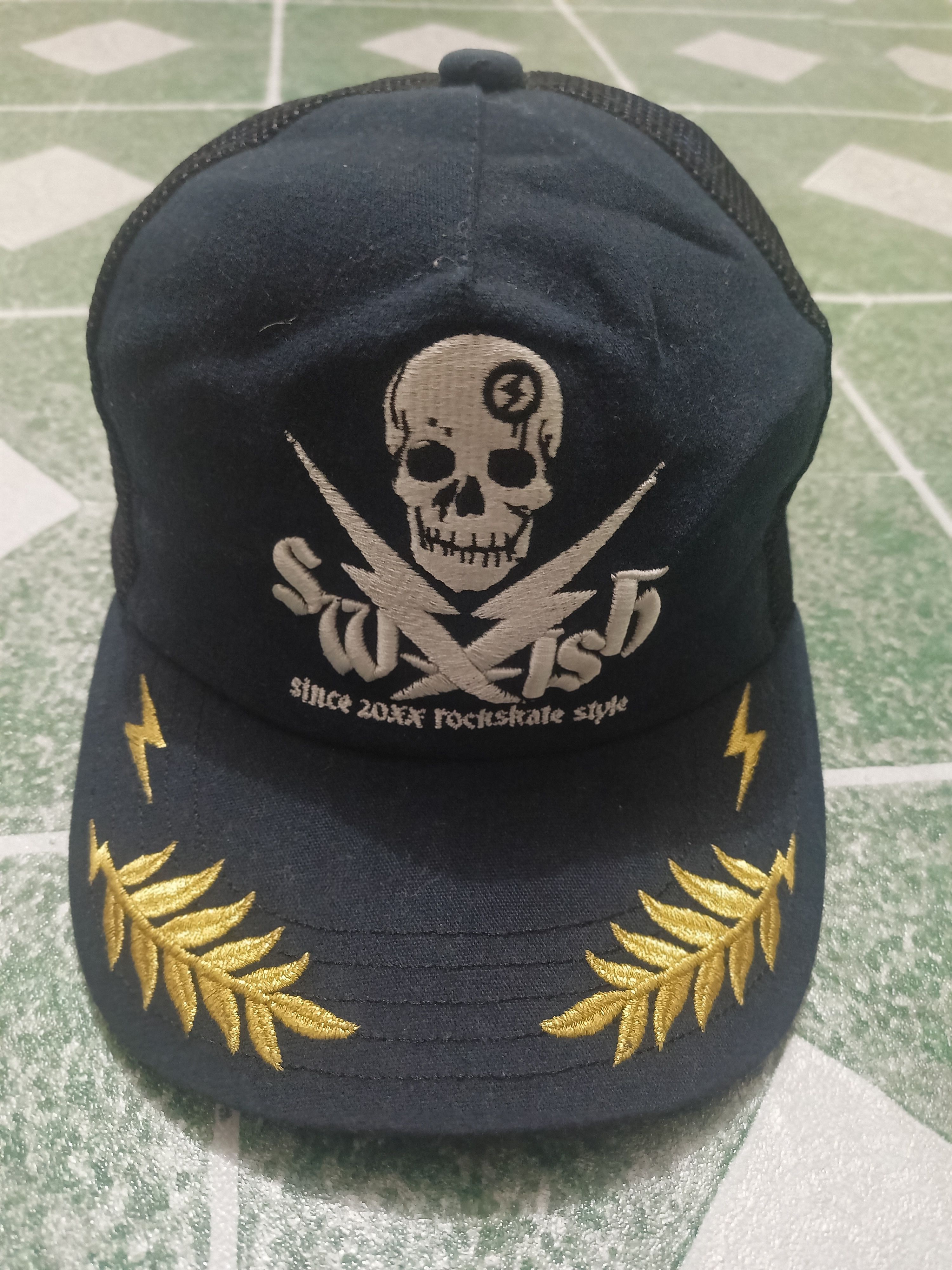 Japanese Brand Swish Trucker Cap Rockskate style Skull Design Embroidery Size ONE SIZE - 1 Thumbnail