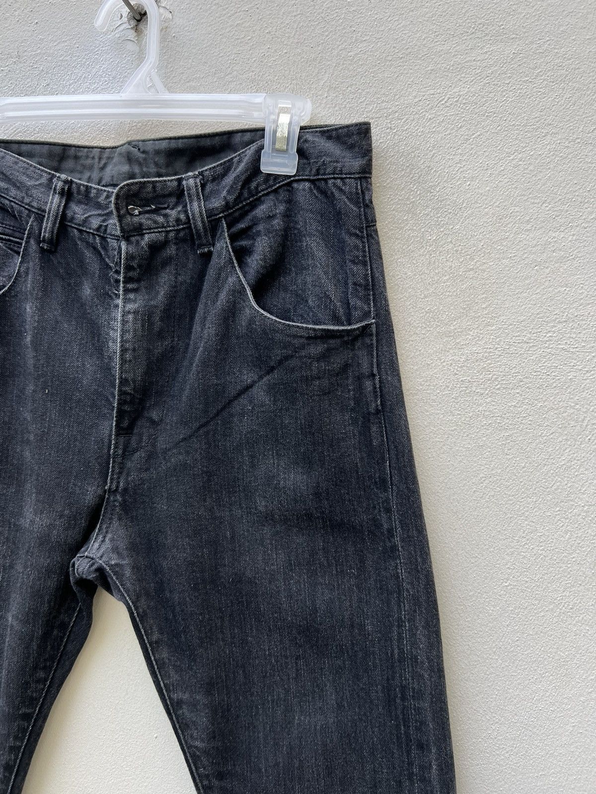 Bukht Bukht Japan Faded Black Selvedge Denim Cropped Flare Jeans Size US 30 / EU 46 - 11 Thumbnail