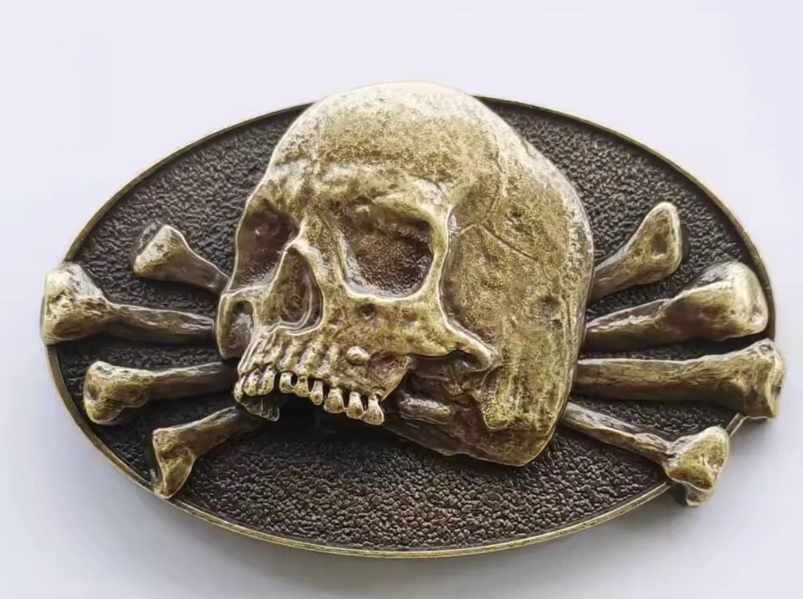 Japanese Brand × Vintage 3D Skull With Bone Belt Buckle ( no belt ) Size ONE SIZE - 1 Thumbnail