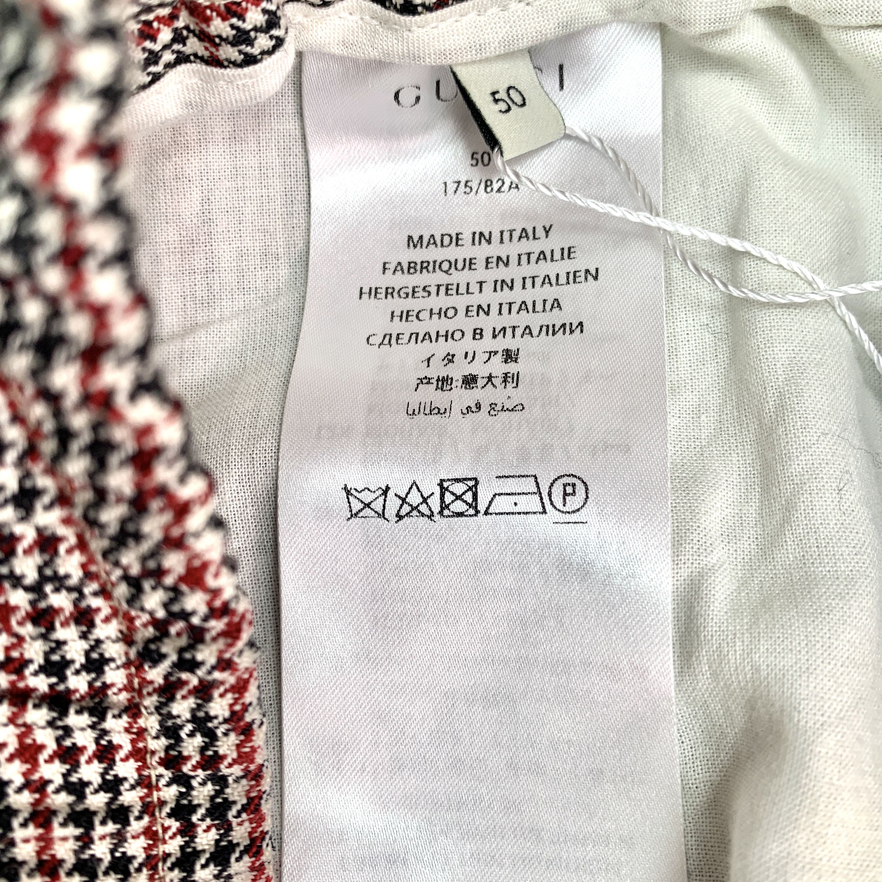Gucci J15608 Gucci Mens Houndstooth Wool Track Pants Size US 34 / EU 50 - 7 Thumbnail