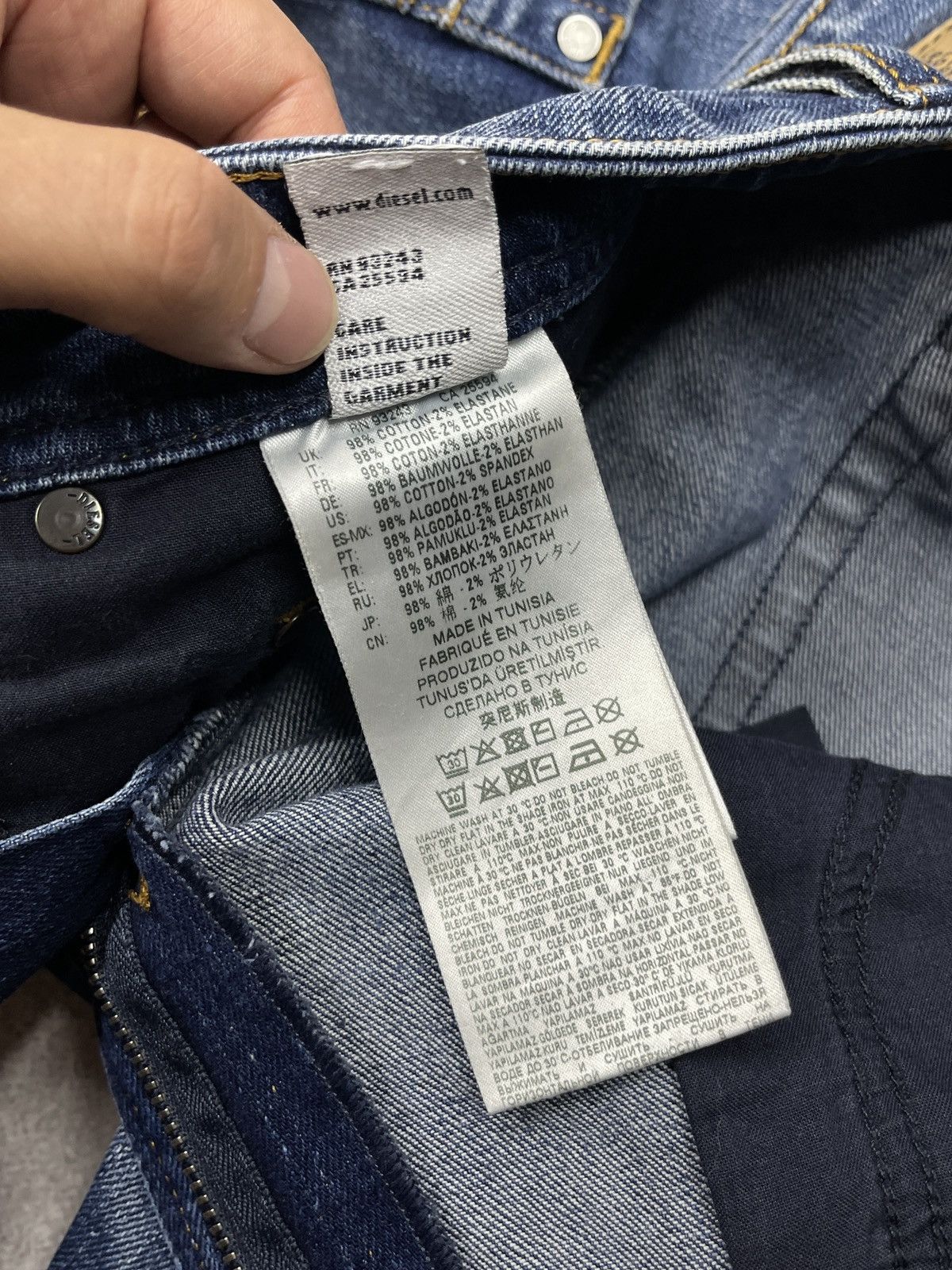 Diesel Mens Diesel Krayver Denim Jeans Blue With Holes Size 34 Size US 34 / EU 50 - 16 Thumbnail