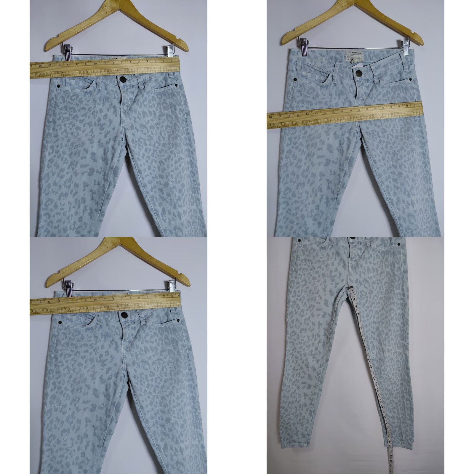 Vintage Current/Elliott Jeans Slim Animal Print Cashmere Blend Blue 26 Womens Skinny Denim NWT Size 26 Size 26" / US 2 / IT 38 - 8 Thumbnail