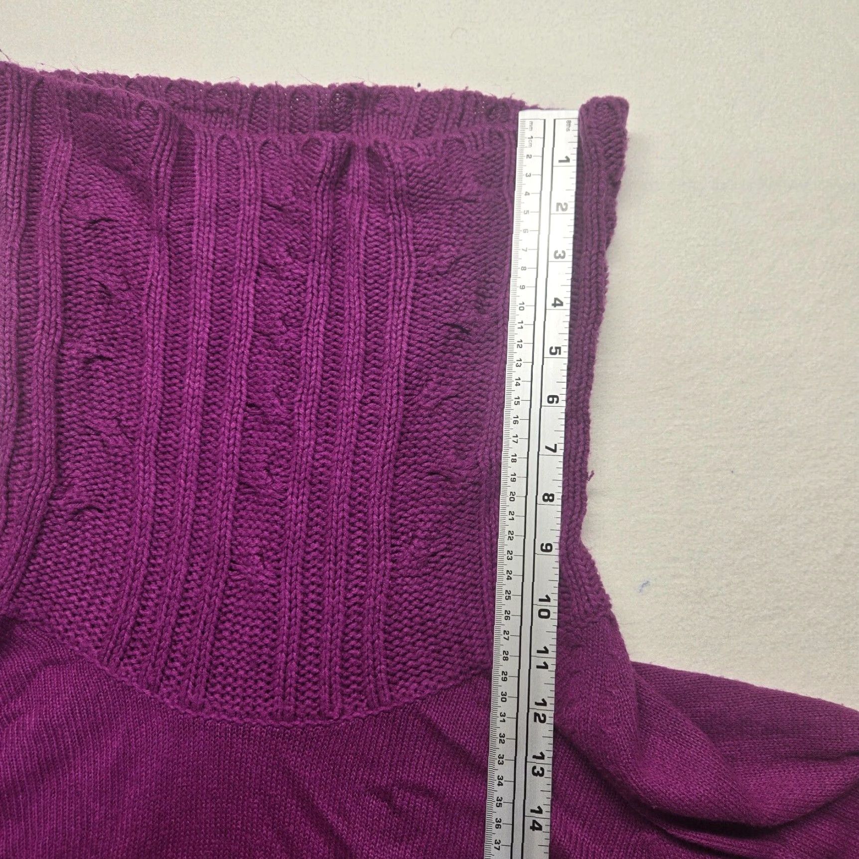 Vintage Ashley Stewart Solid Purple Heavy Knit Long Sleeve Sweater Cowl Neckline 22/24 Adult Plus Women Pullover Knit Womens Size 3XL / US 20-22 - 7 Thumbnail