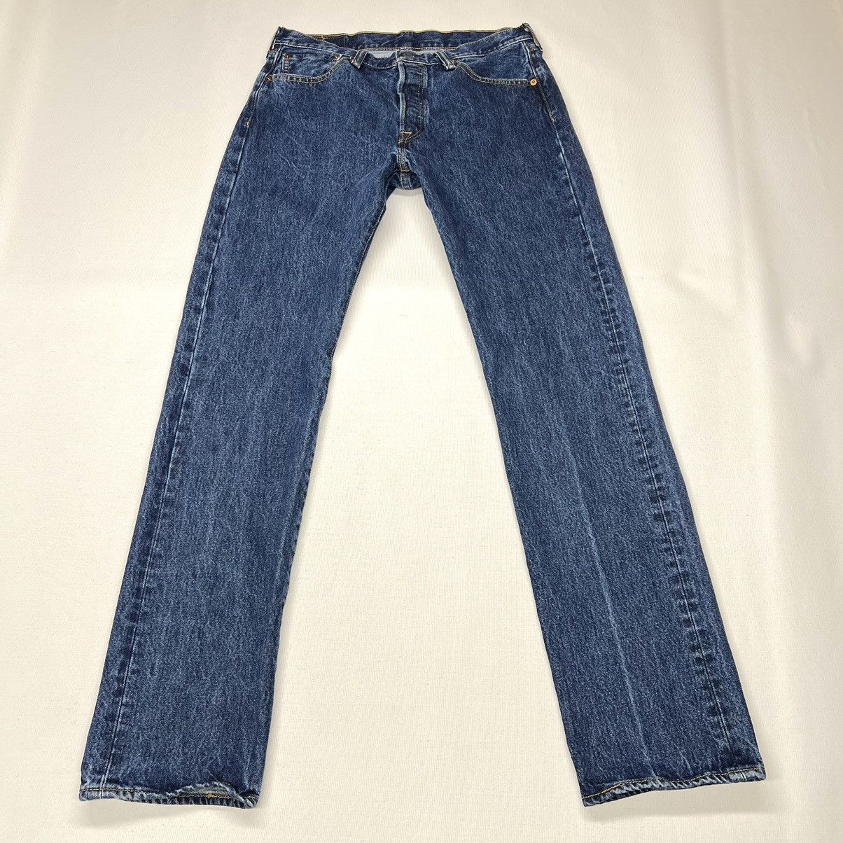 Levi's Levis Jeans Blue 501 Straight Original Denim Button Fly Size US 33 - 1 Thumbnail