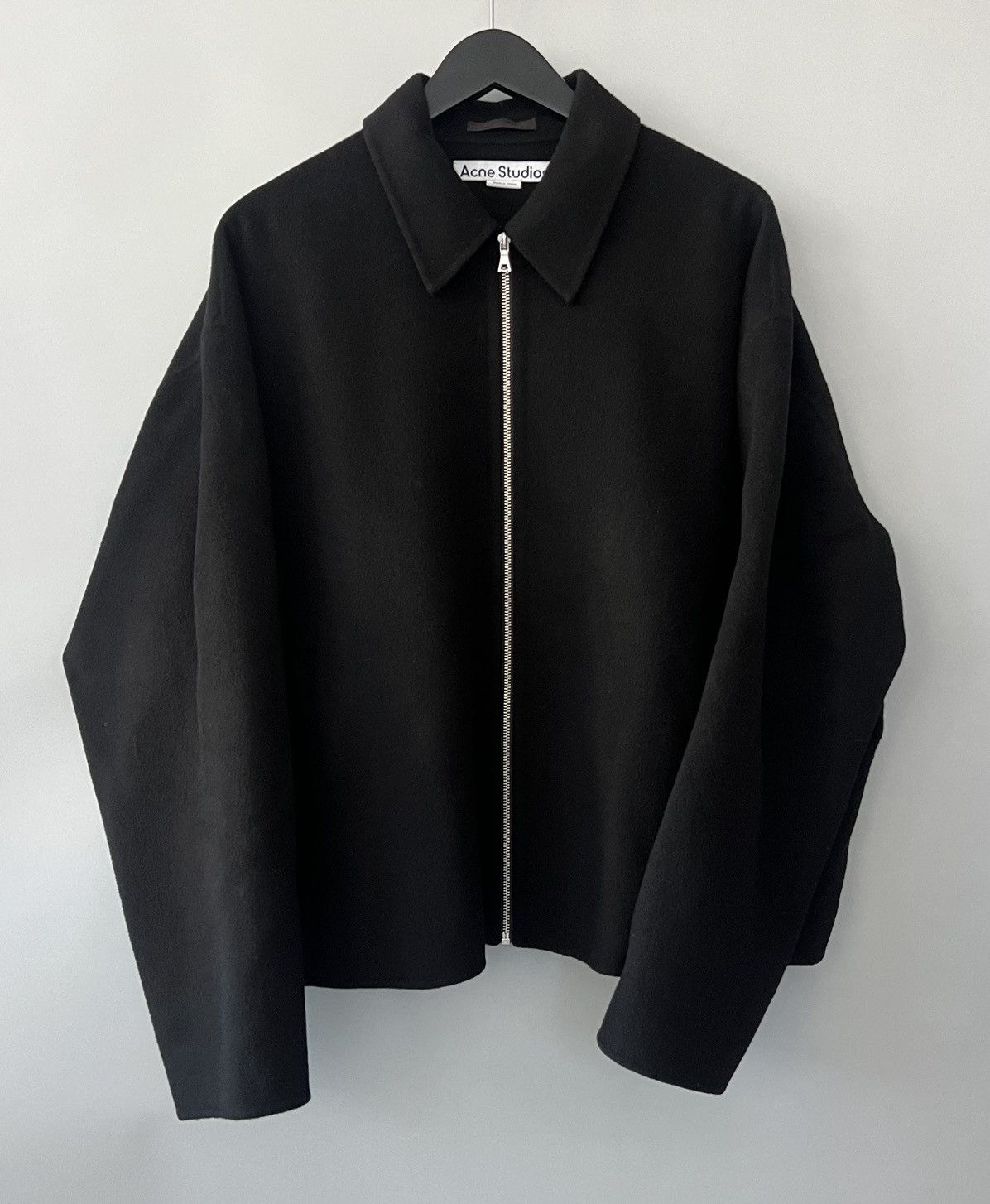 image of Acne Studios Wool Zipper Jacket in Black, Men's (Size Medium)