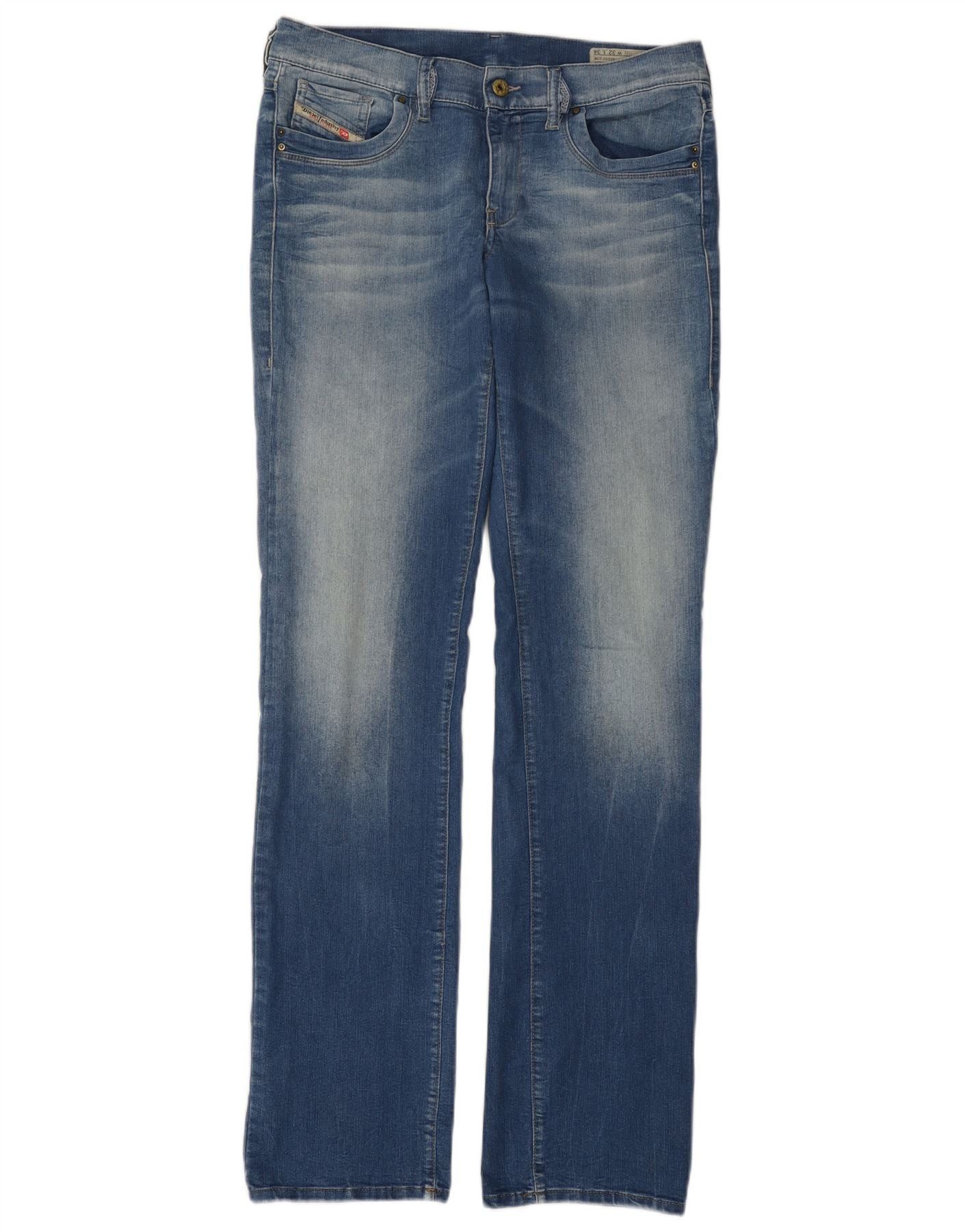Diesel Womens Ronhoir Regular Bootcut Jeans W32 L34 Blue Cotton Size 24" / US 00 / IT 34 - 1 Thumbnail