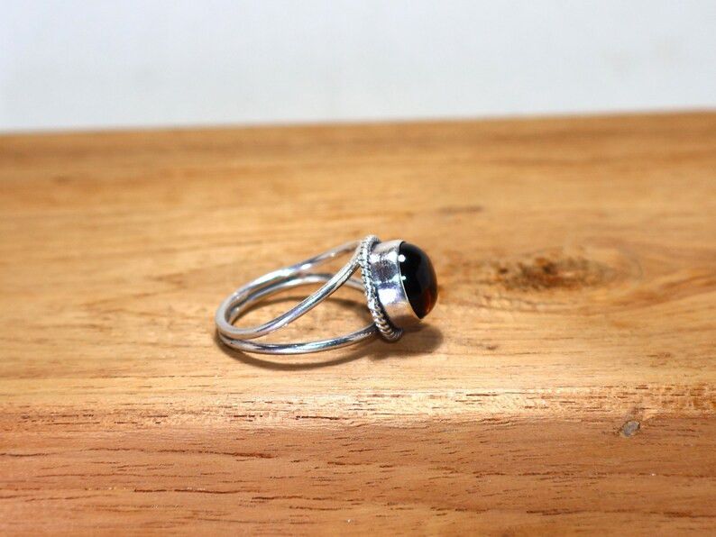 Handmade Handmade Smoky Quartz Sterling Silver Ring: Gemstone Jewelry Size ONE SIZE - 5 Thumbnail
