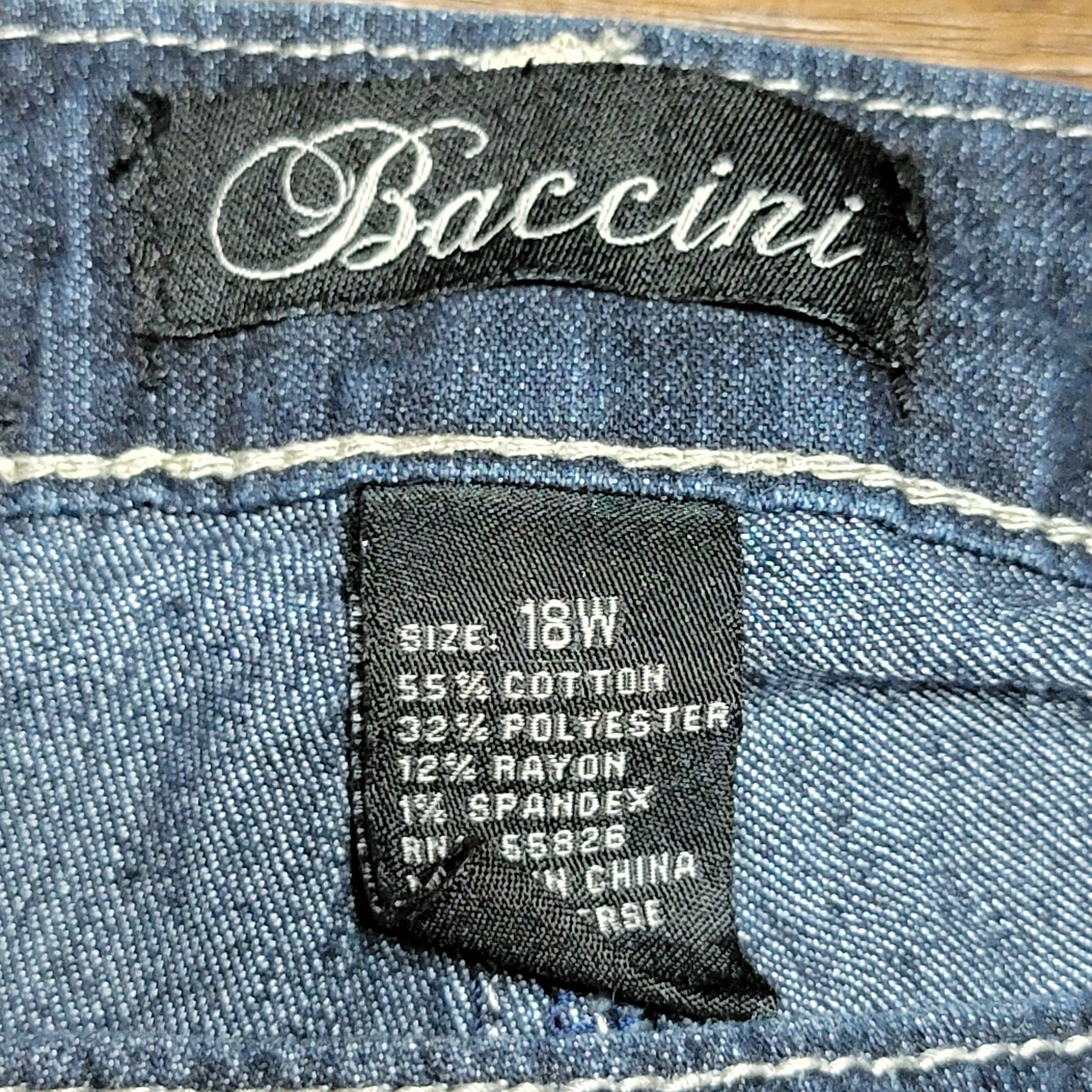 Other Baccini Dark Blue Denim Capris w/ Bling Cuffs - Size 18W Size 41" - 6 Thumbnail