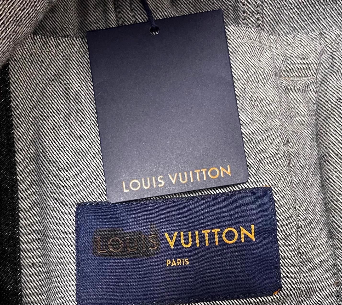 Louis Vuitton LV men's bow colorblk single-breasted denim jacket black Size US L / EU 52-54 / 3 - 5 Thumbnail