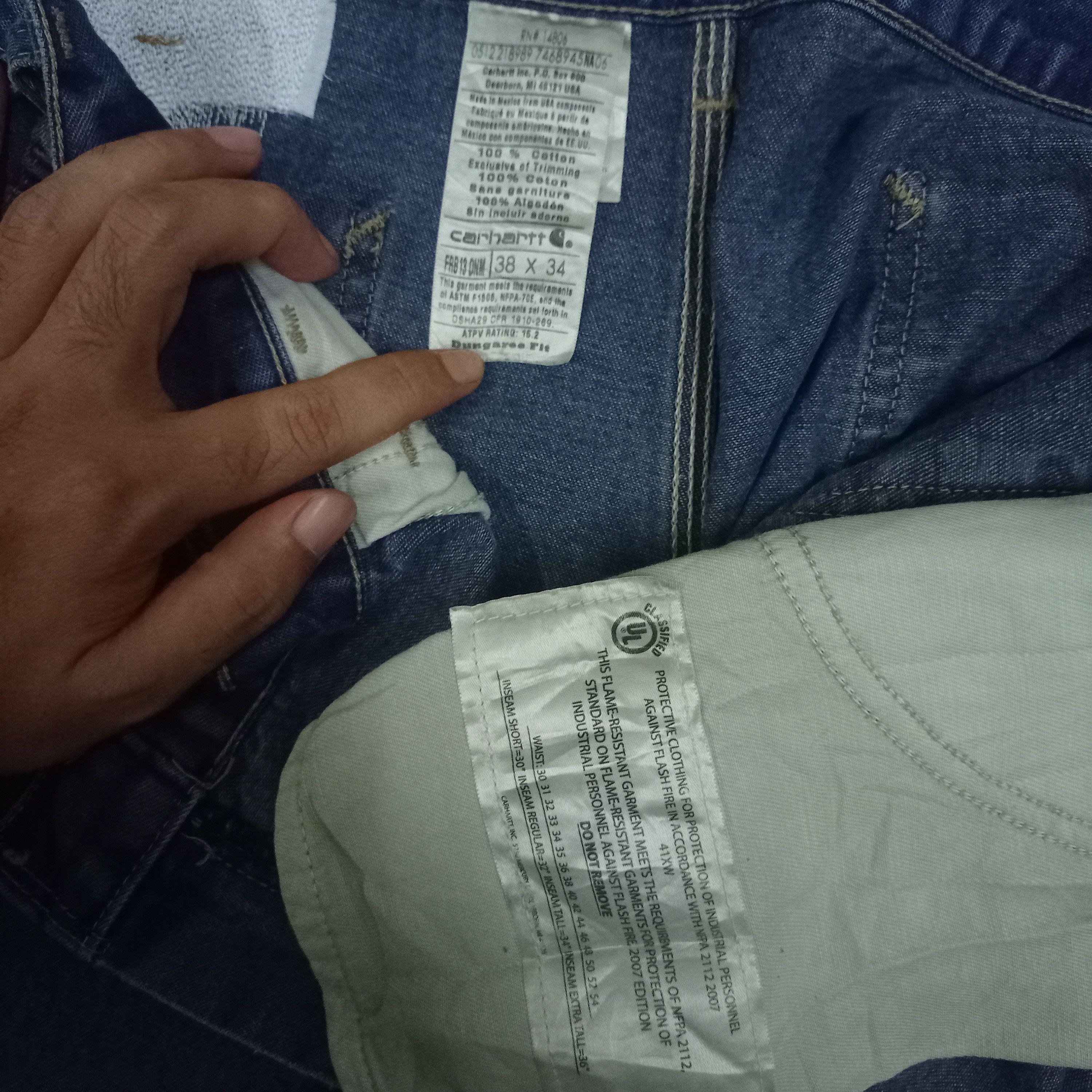 Carhartt Vintage Carhartt Blue Wash Baggy Carpenter Denim Size US 37 - 8 Thumbnail