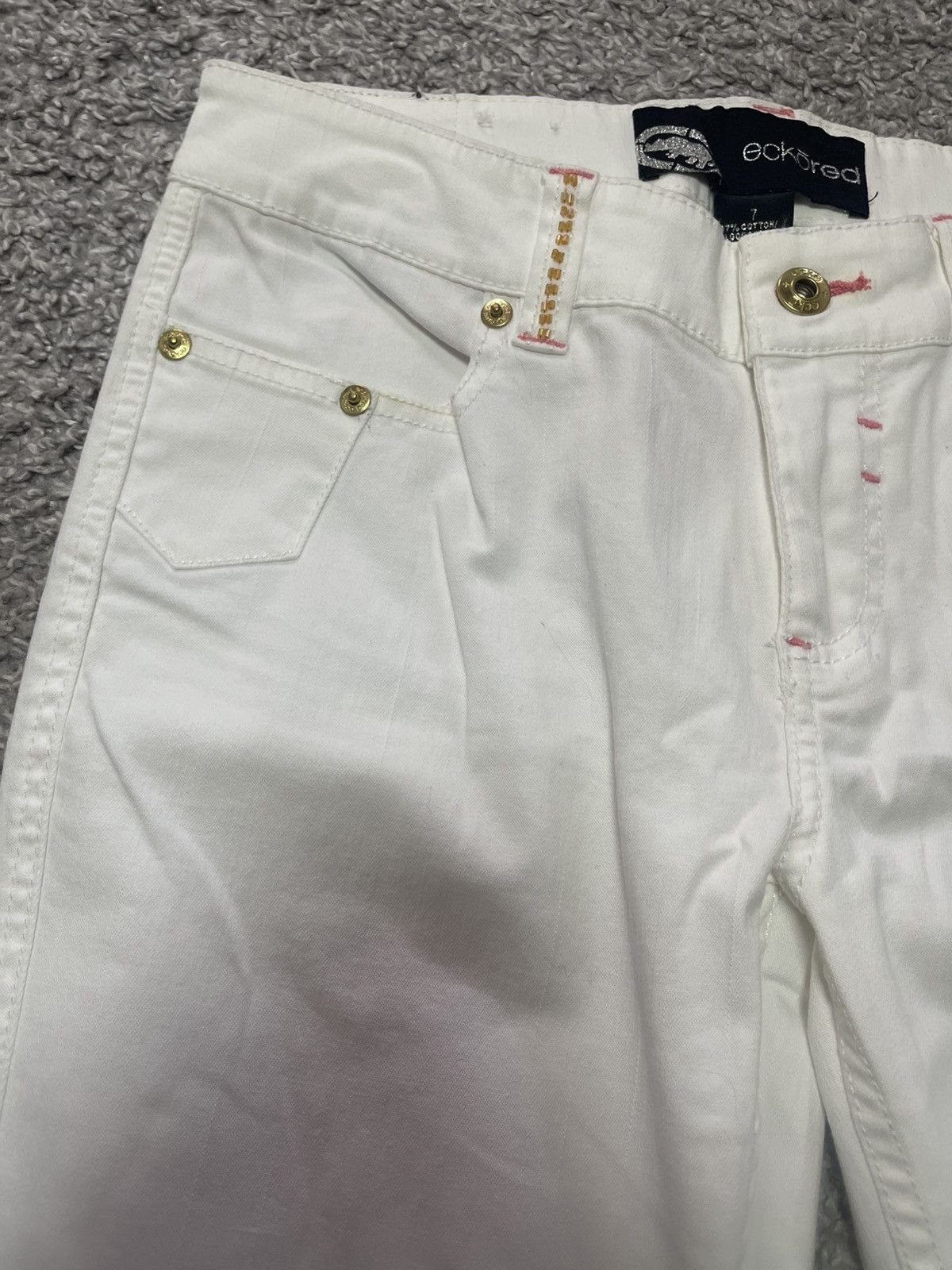 Ecko Unltd. Ecko Red Y2k Flared White Jeans size 7 Size 27" / US 4 / IT 40 - 11 Thumbnail