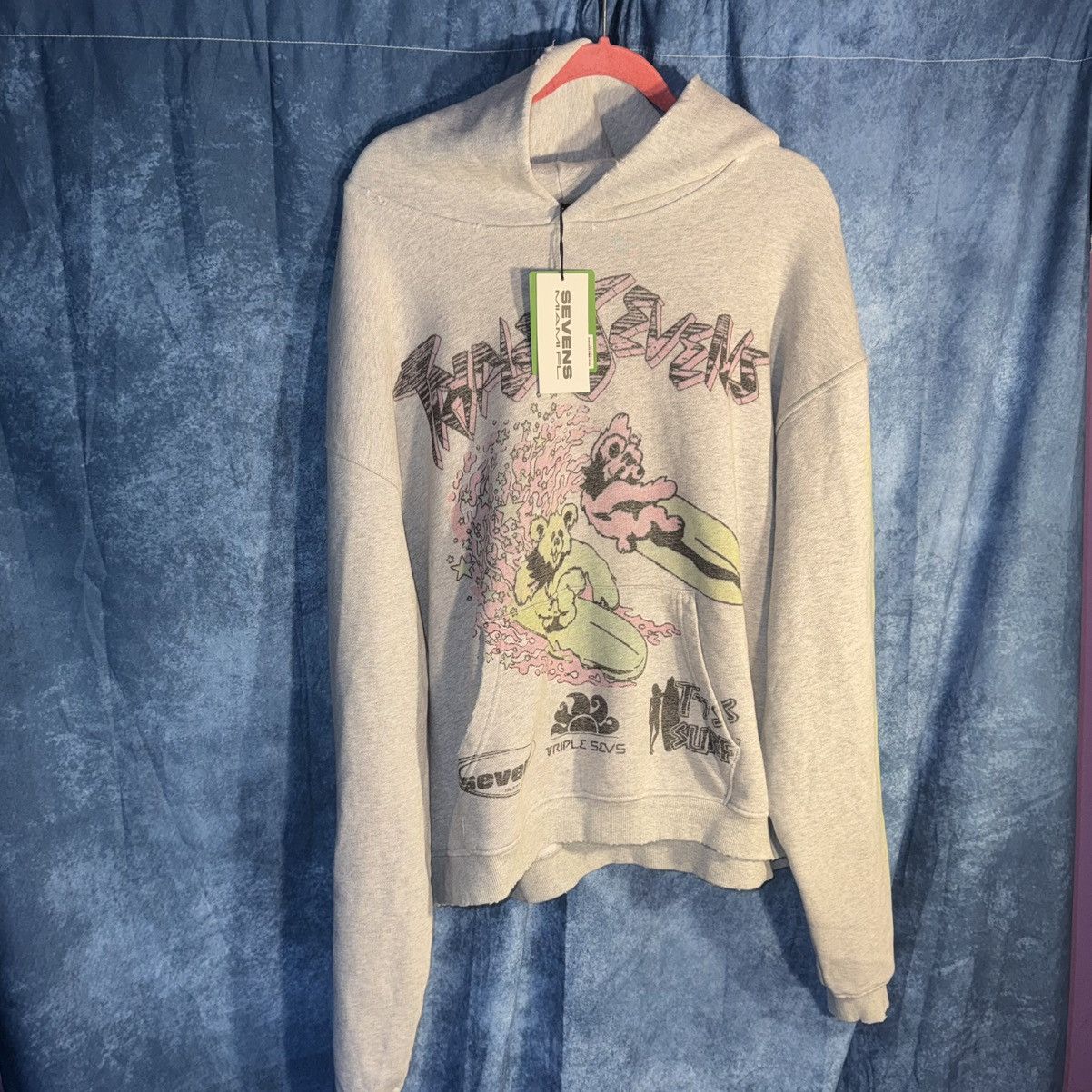 TRIPLE SEVENS Triple Sevens Surf Bear Graphic Gray Hoodie Pullover Size US M / EU 48-50 / 2 - 1 Thumbnail