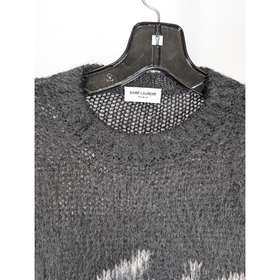 Saint Laurent Paris o1rshd1 Q:3 / Jacquard Sweater in Noir/Naturel Size US S / EU 44-46 / 1 - 3 Thumbnail