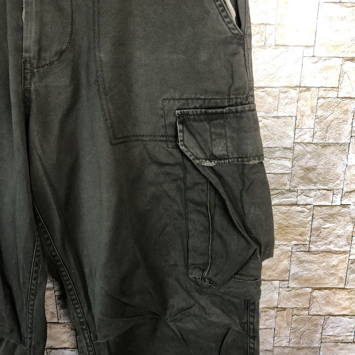 Japanese Brand Real Crush Dark Brown Cargo Multipocket Pants #A79 Size US 31 - 10 Thumbnail