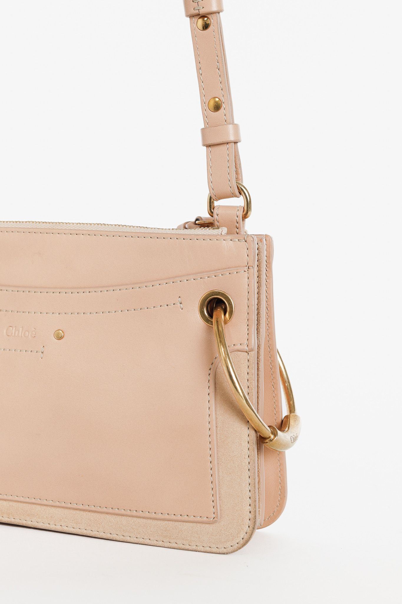 Chloe Chloe Mini Roy Blushy Pink Leather & Suede Crossbody Size ONE SIZE - 7 Thumbnail