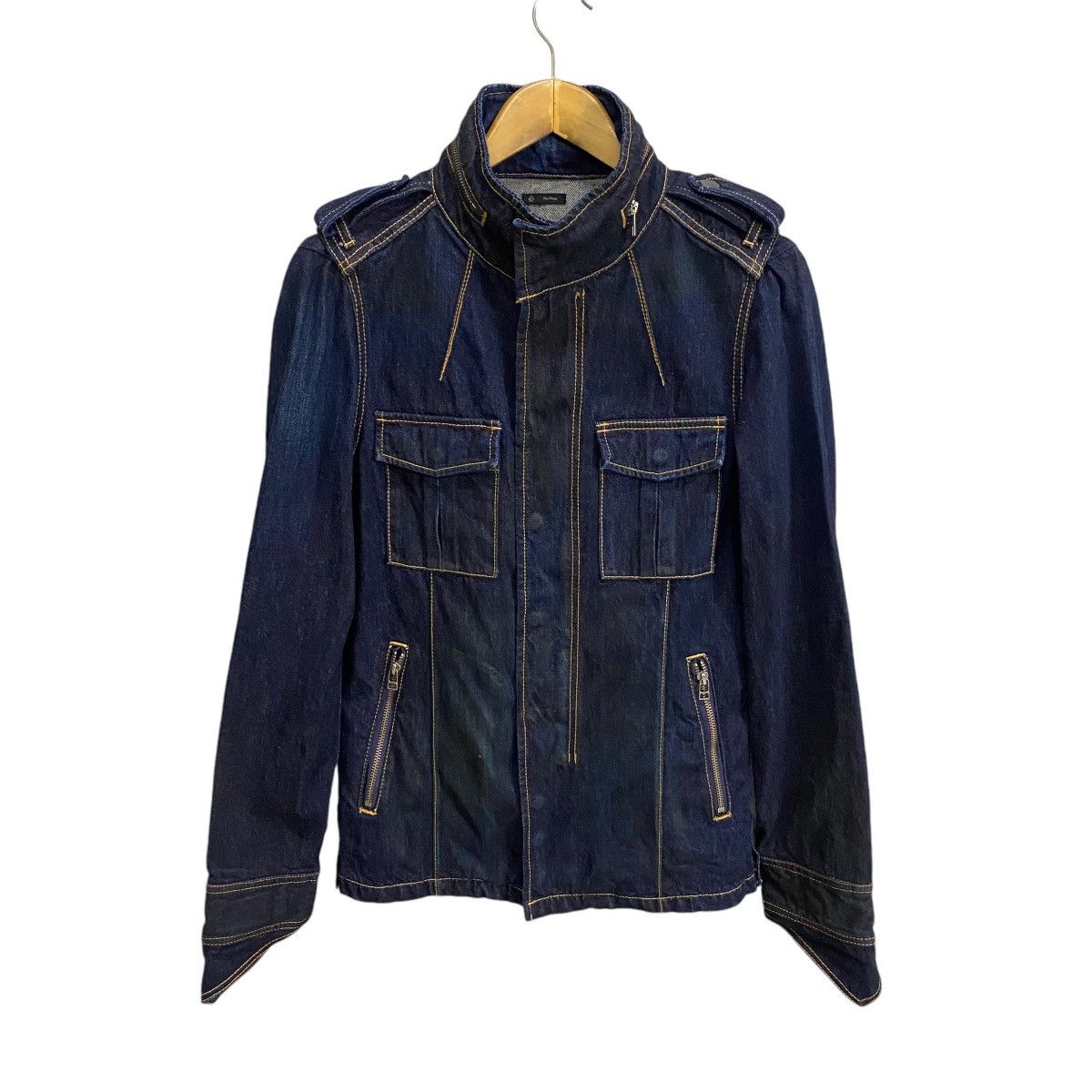 Japanese Brand Denim Bush Jacket Indigo Blue Size US S / EU 44-46 / 1 - 1 Thumbnail